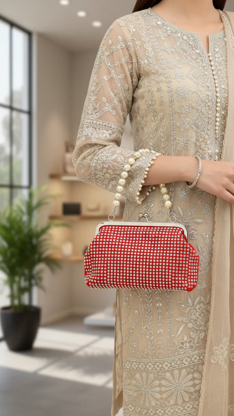 Red Fancy Clutch P36203