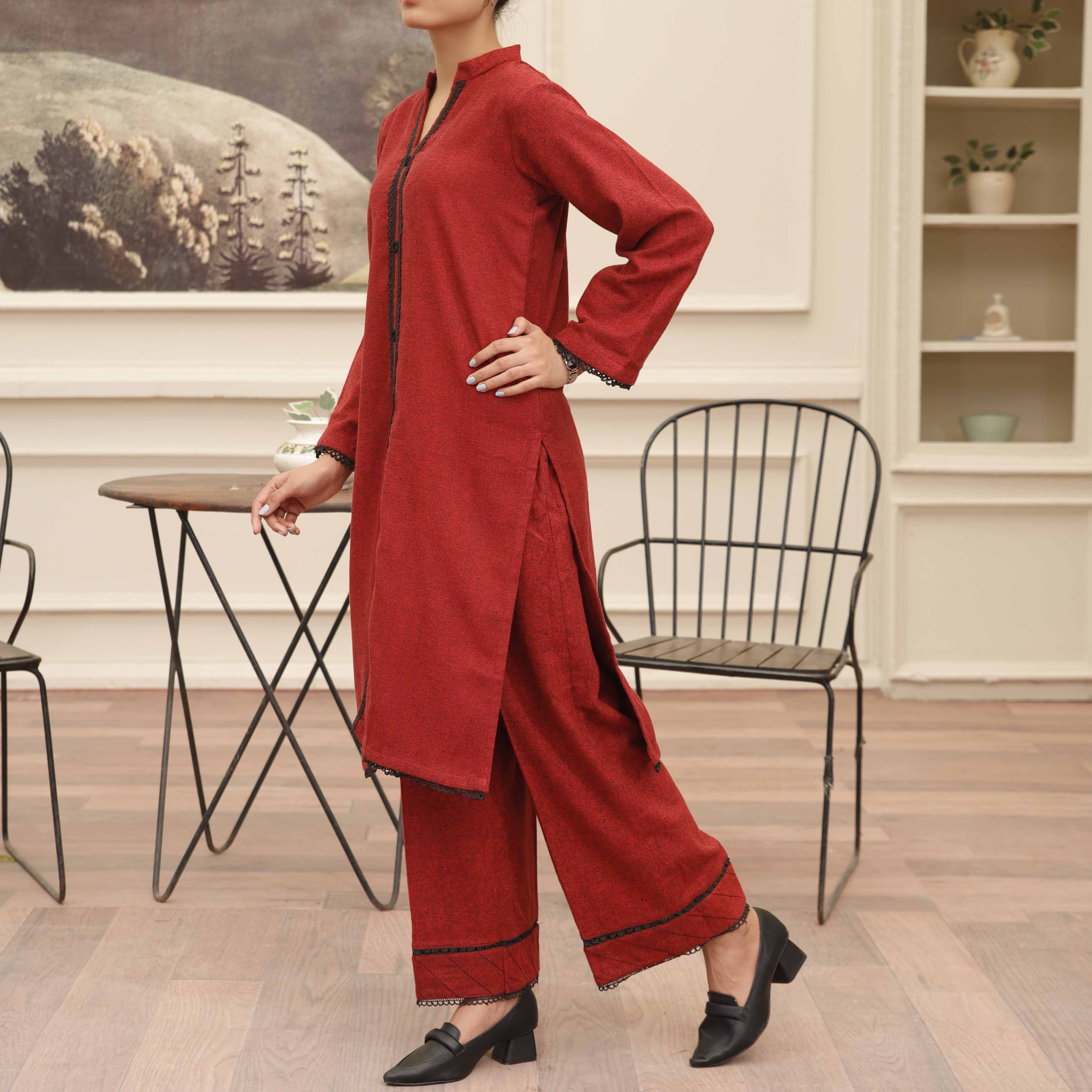 Red Flannel Co-ord Set PW4129 - Image 2