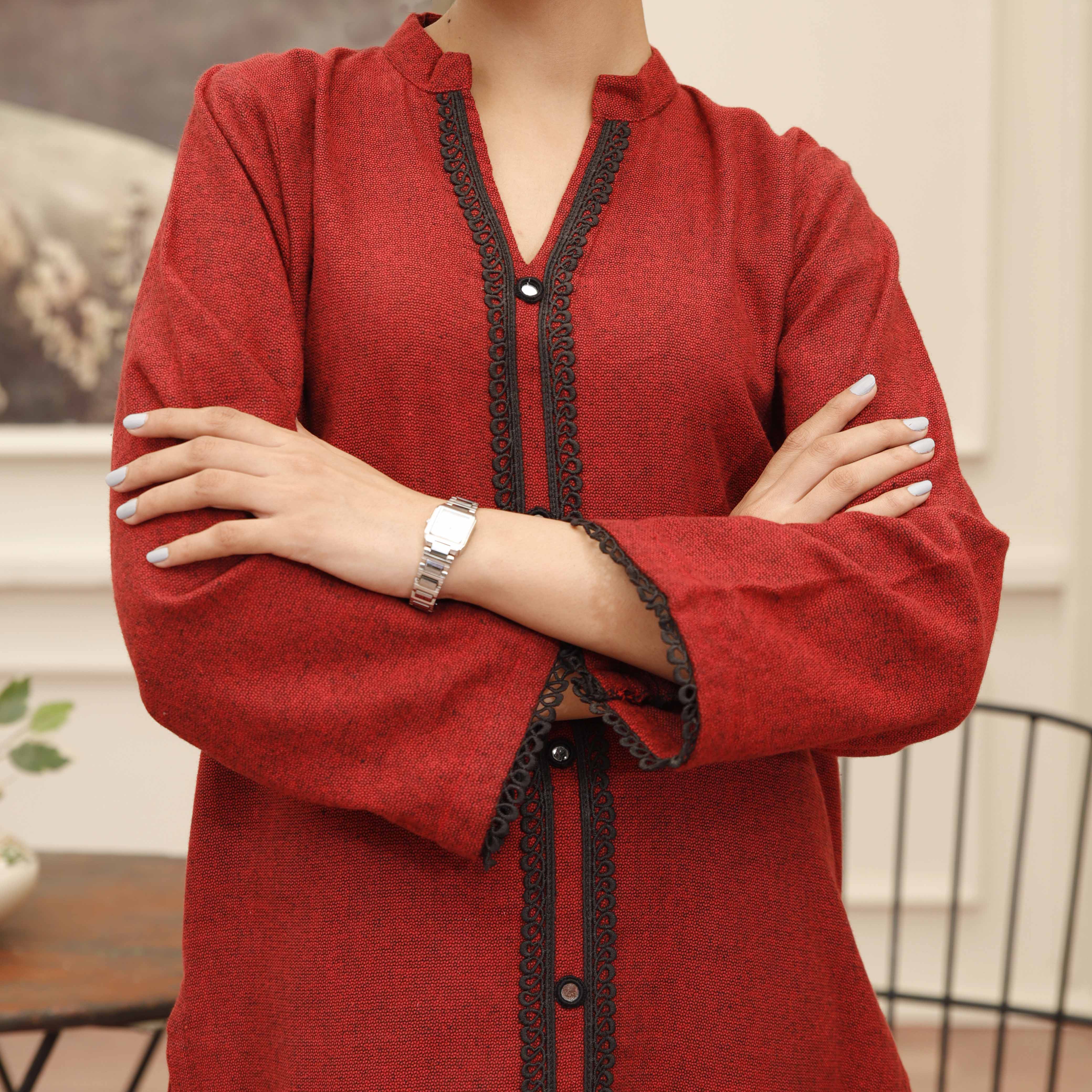 Red Flannel Co-ord Set PW4129 - Image 3