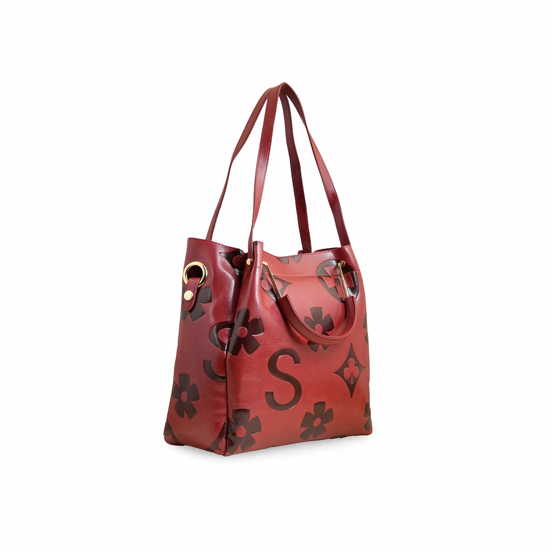 Red Formal Hand Bag For Women P36220 - Image 2