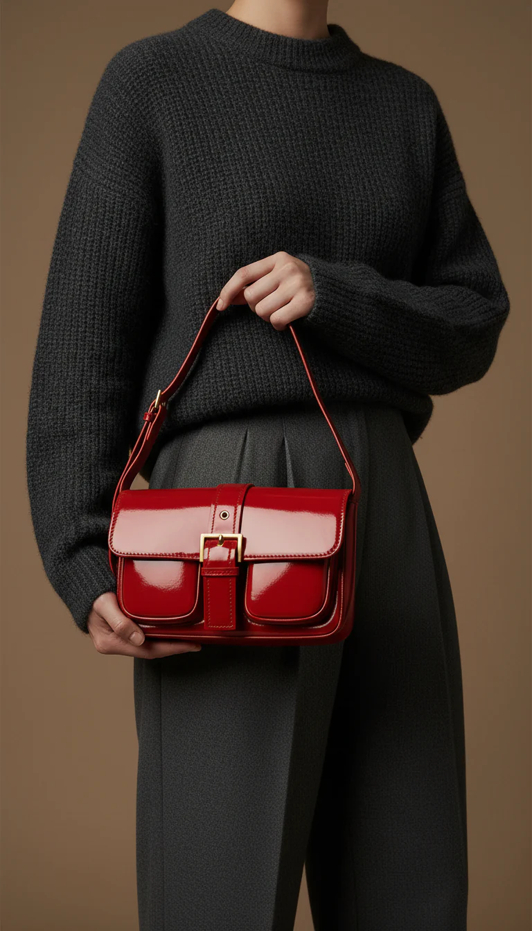 Red Formal Shoulder Bag For Women P36421