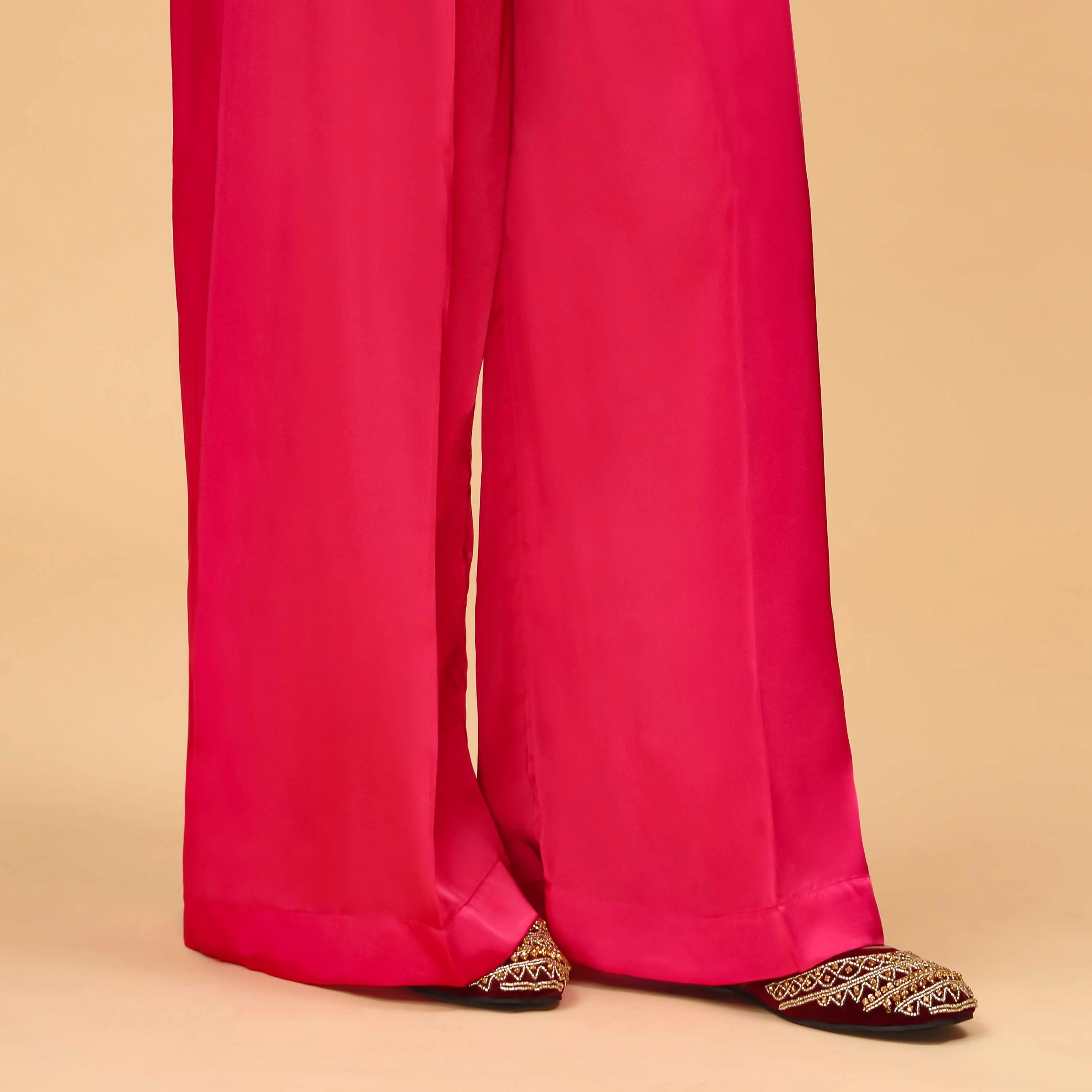 Red Grip Silk Plazo PW3644 - Image 2