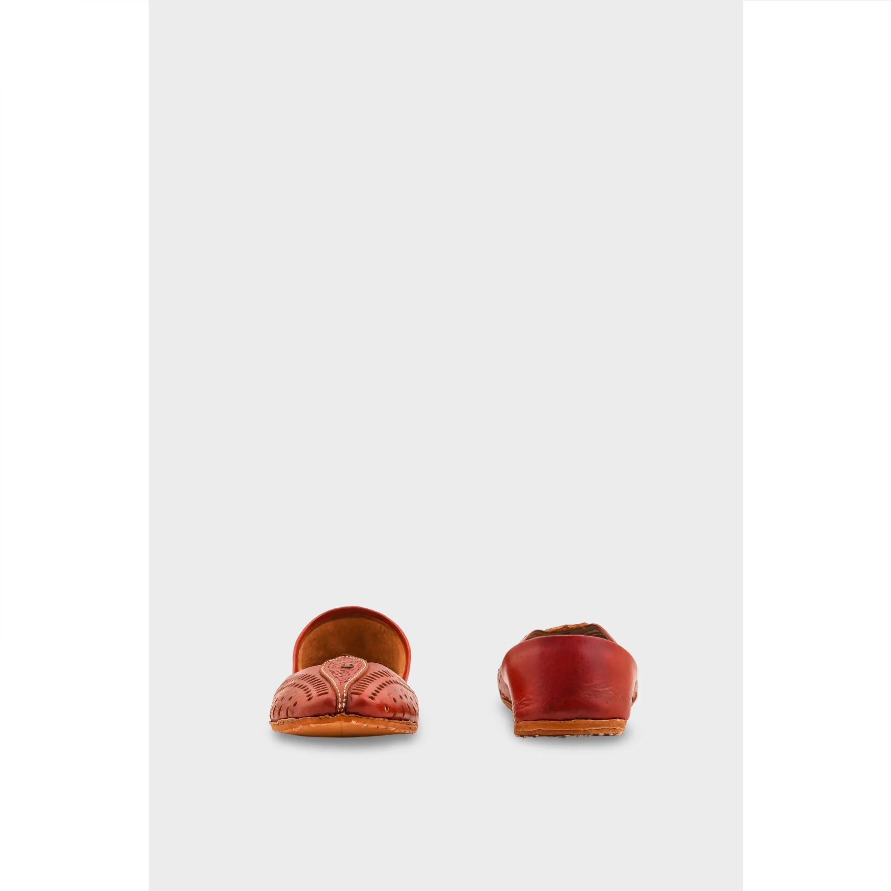 Red Leather Khussa For Women EC8710 - Image 4