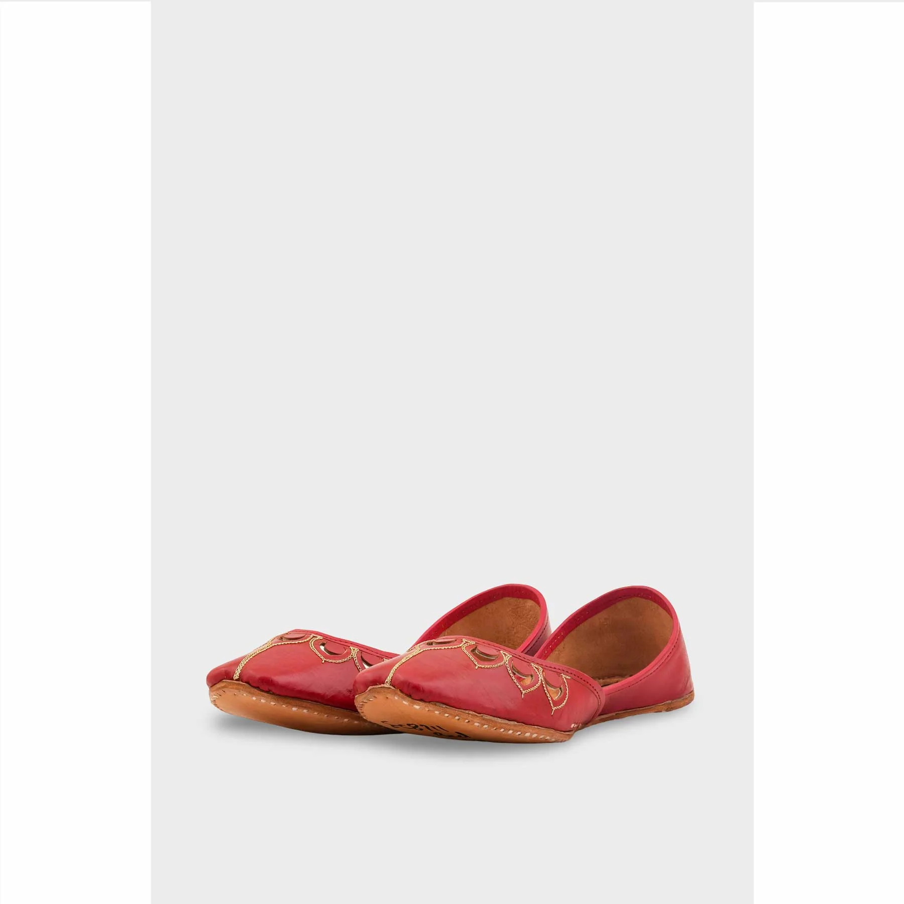 Red Leather Khussa For Women EC8711 - Image 3