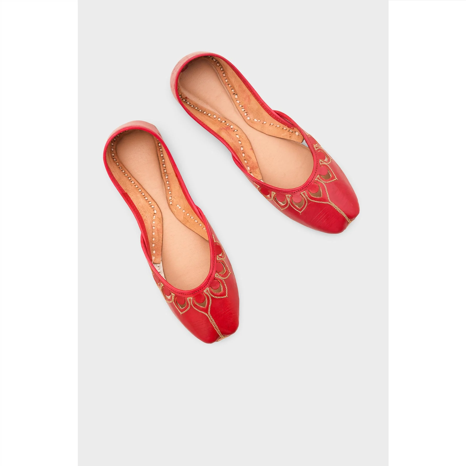 Red Leather Khussa For Women EC8711 - Image 5