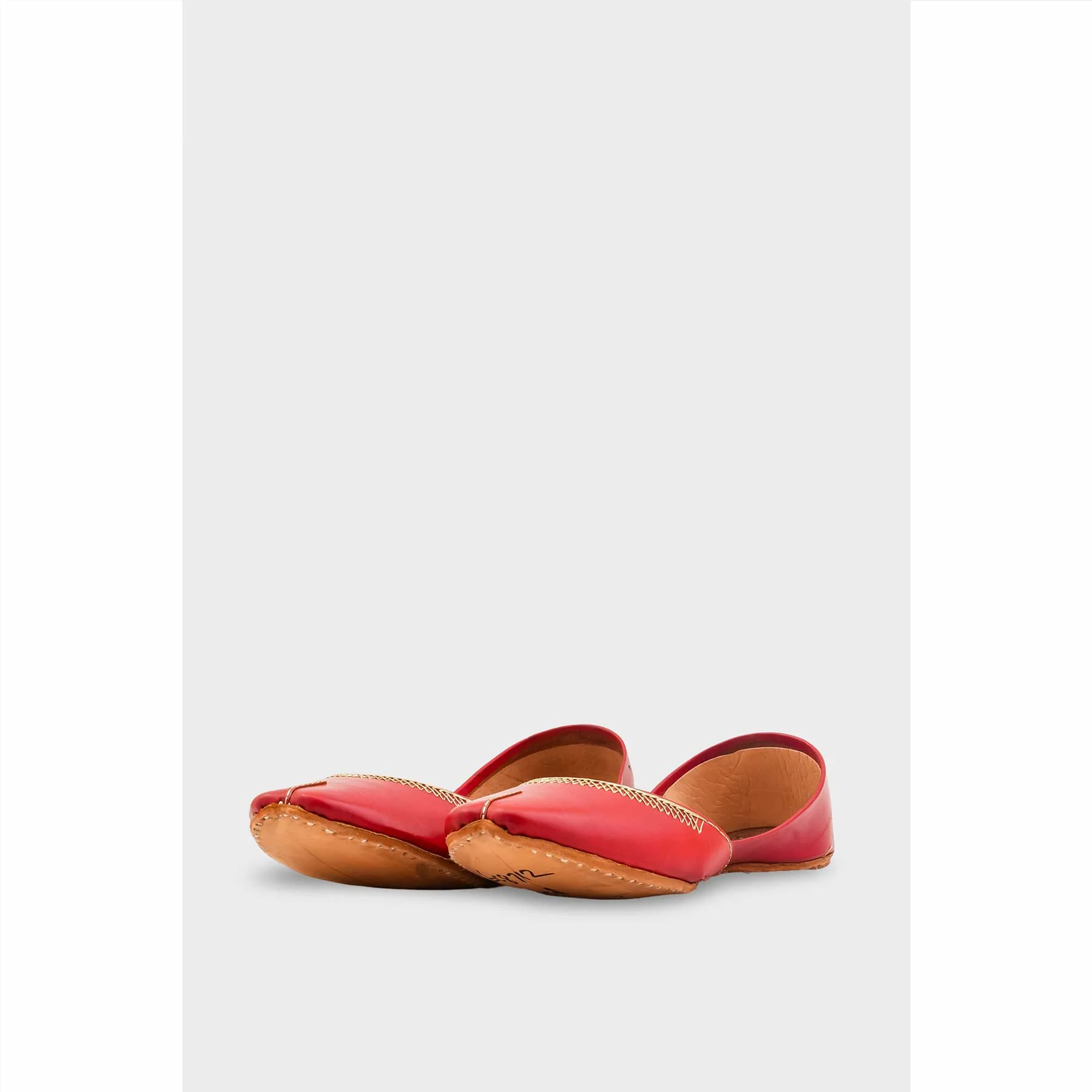 Red Leather Khussa For Women EC8712 - Image 3