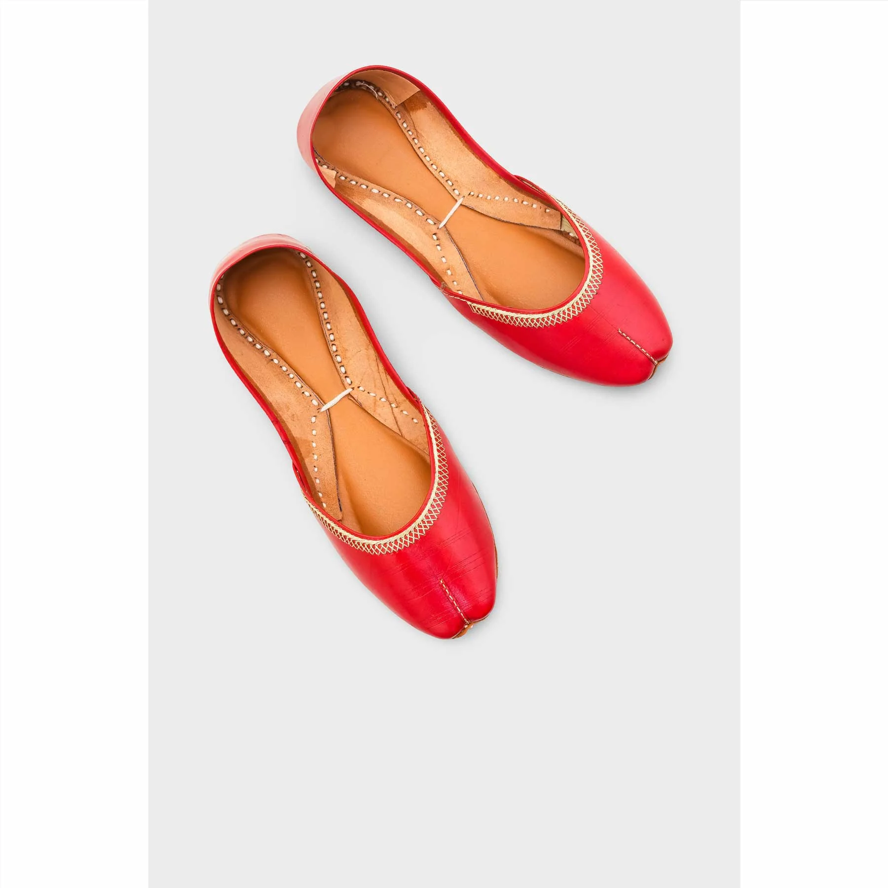 Red Leather Khussa For Women EC8712 - Image 5