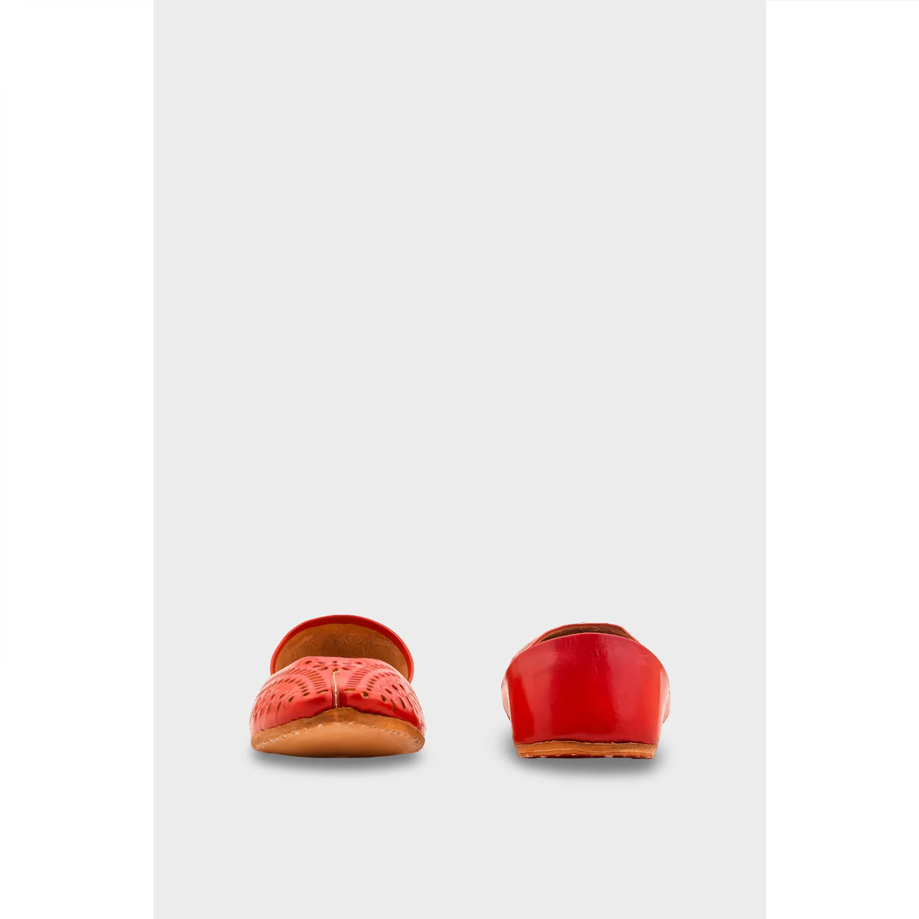 Red Leather Khussa For Women EC8713 - Image 4