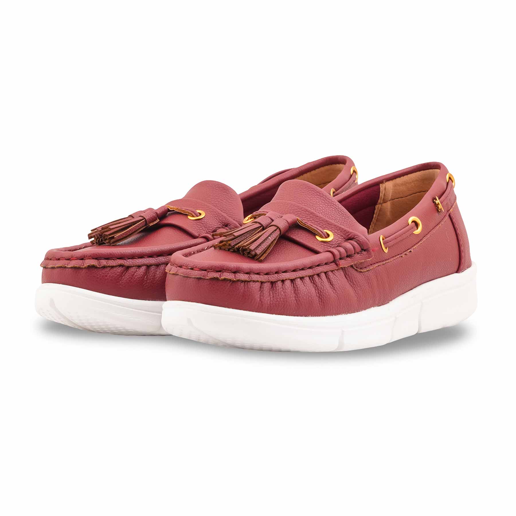 Red Moccasin For Ladies WN4581 - Image 3