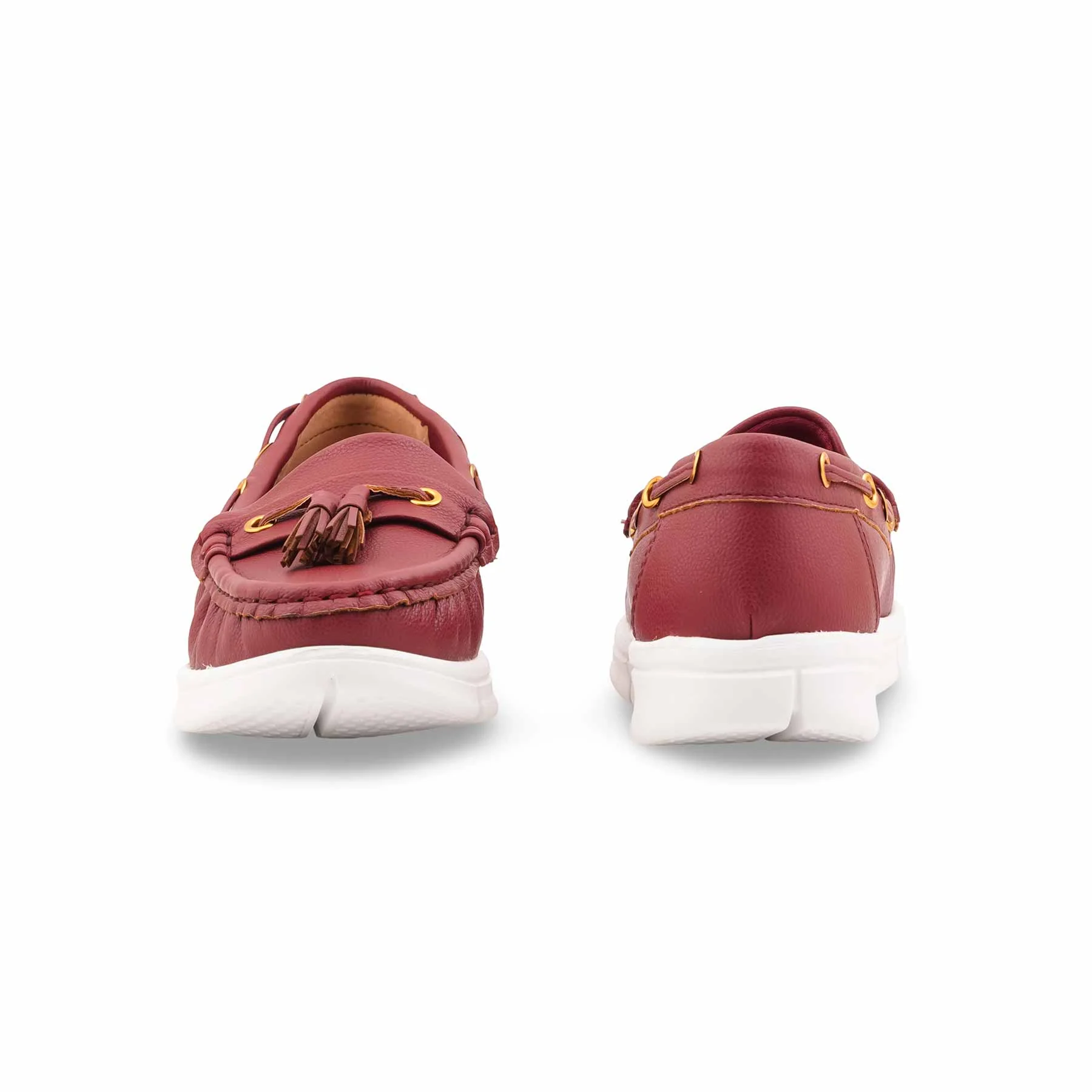 Red Moccasin For Ladies WN4581 - Image 4