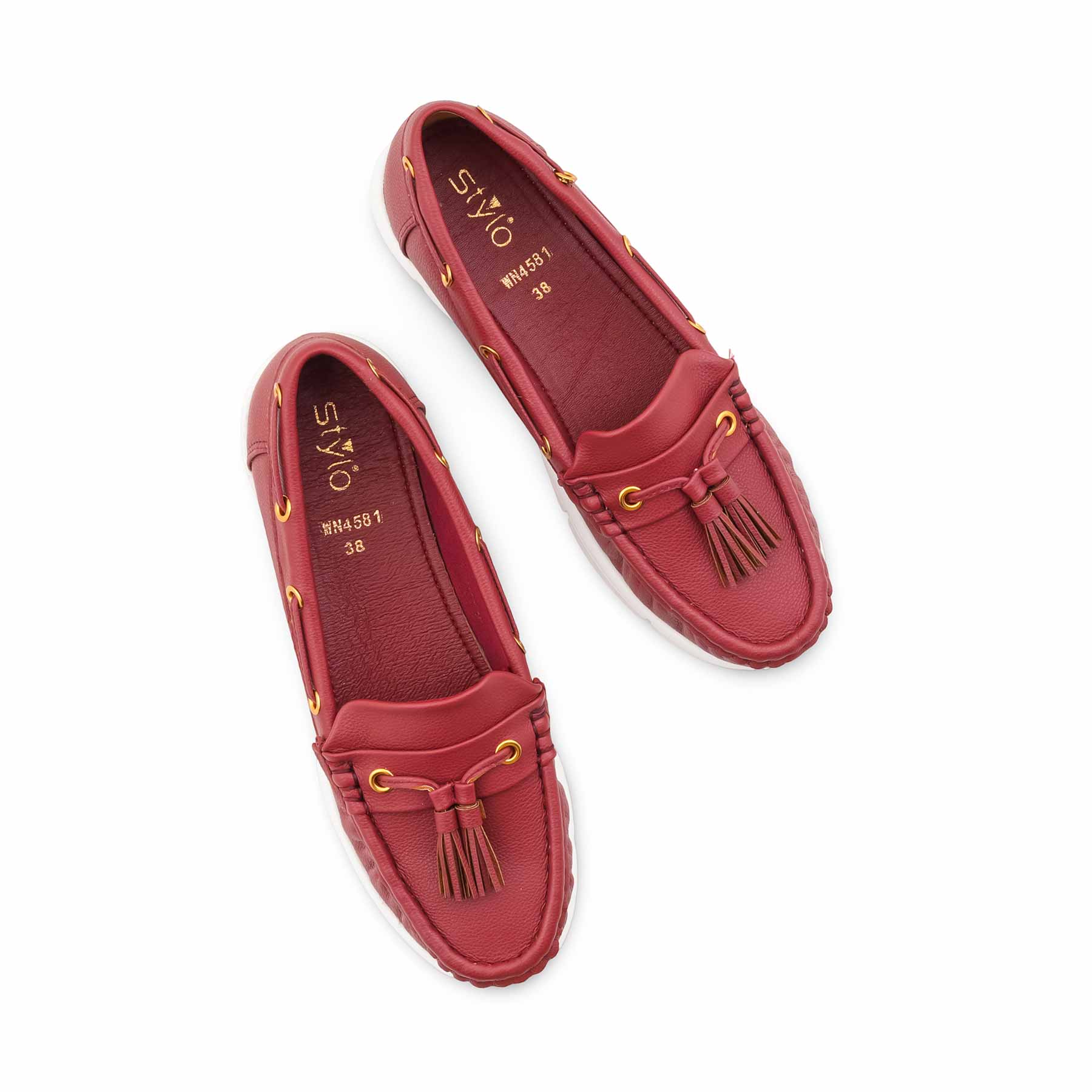 Red Moccasin For Ladies WN4581 - Image 5
