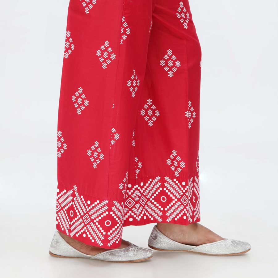 Red Screen Printed Cambric Trouser PS4510 - Image 3