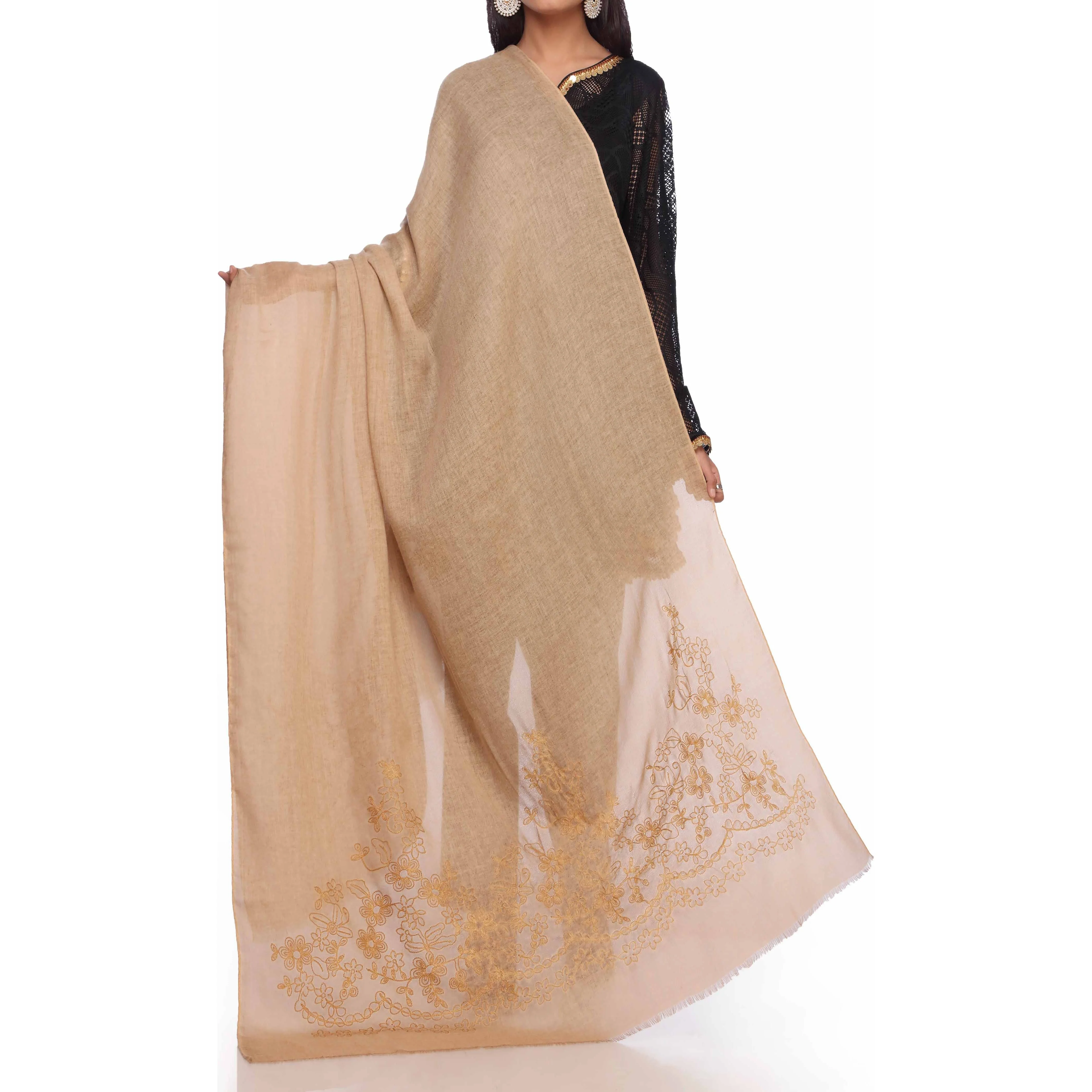 Rust Aari Embroidered Shawl PW2736