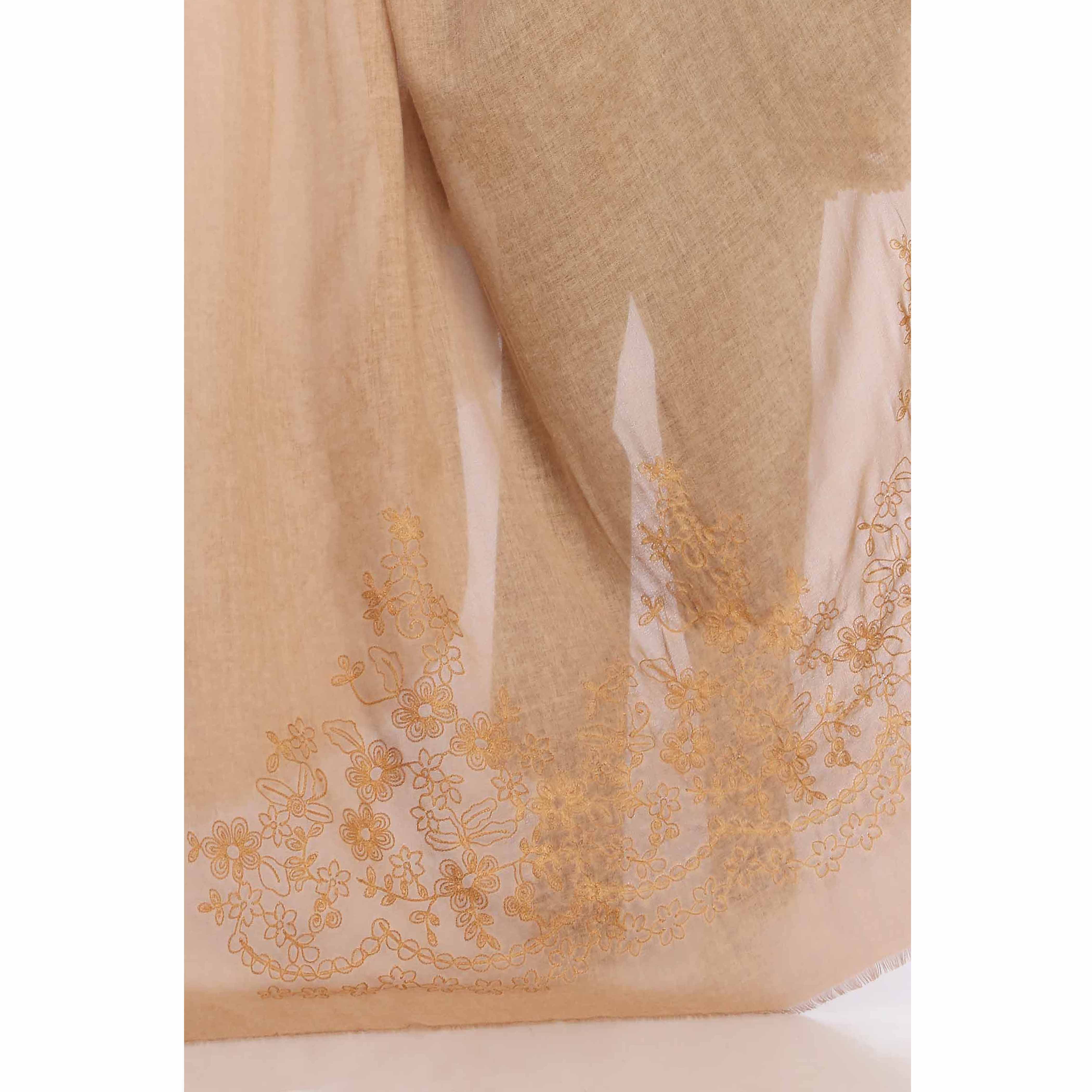 Rust Aari Embroidered Shawl PW2736 - Image 2