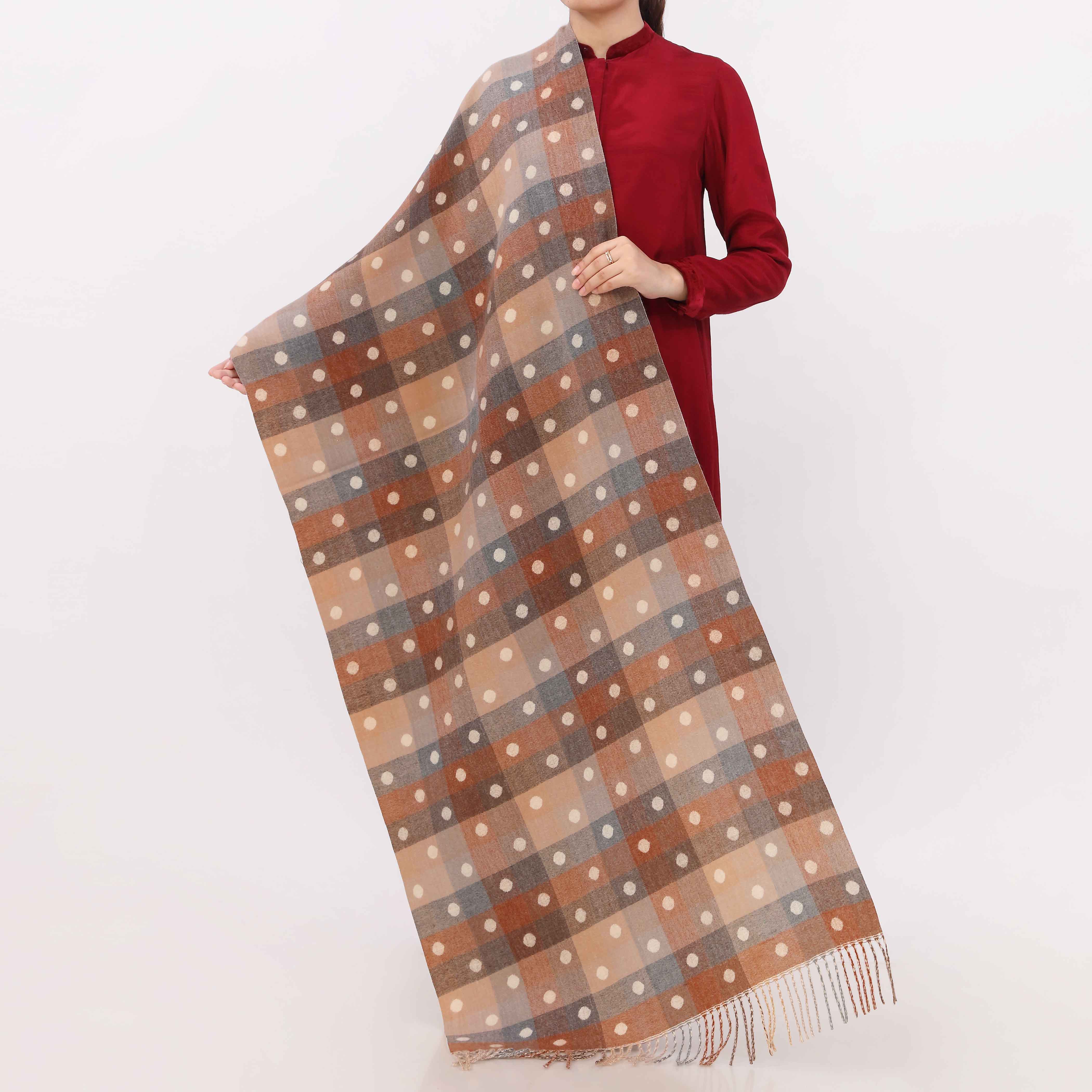 Rust Double Side Wearing Stole PW5811 - Image 2