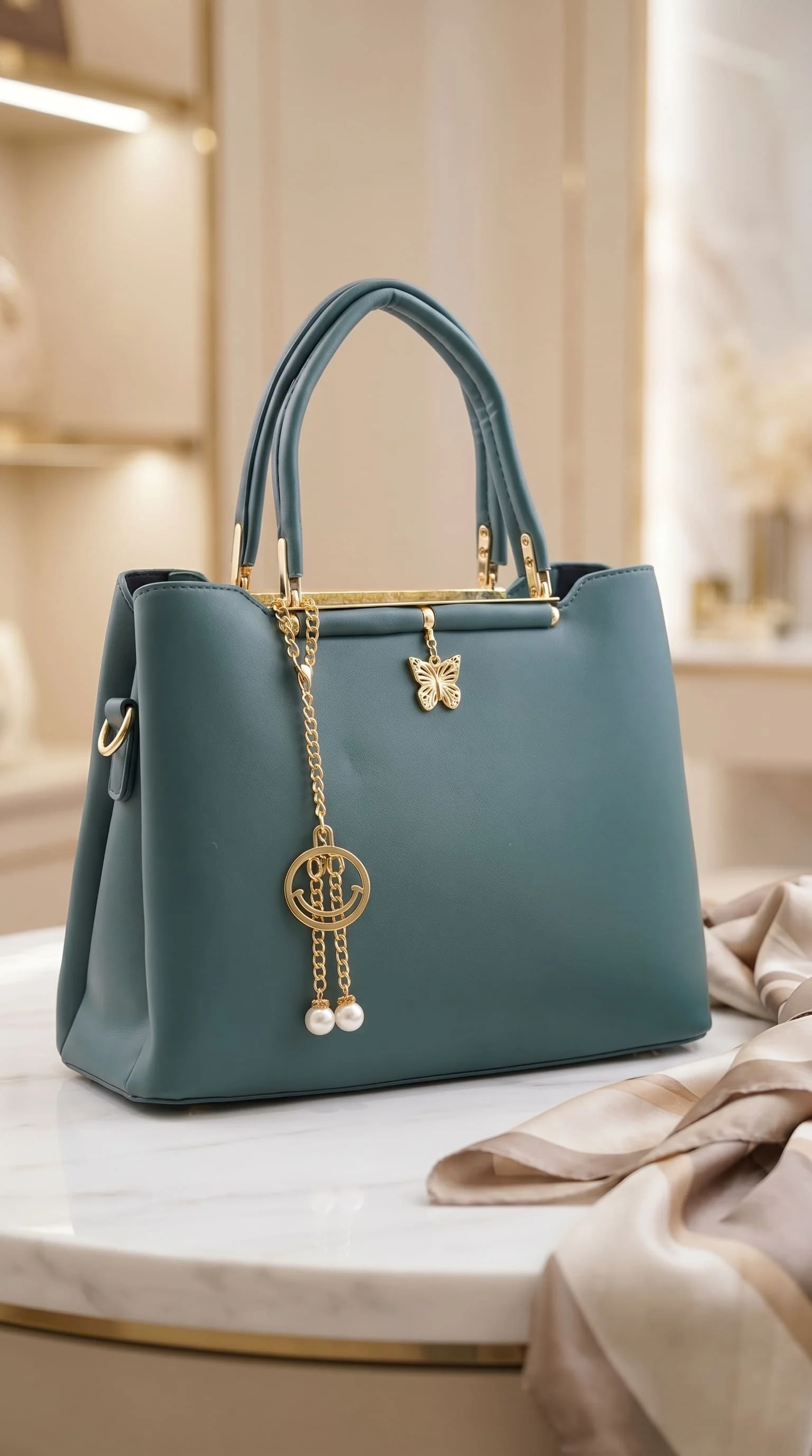 Seagreen Formal Hand Bag For Ladies P36570