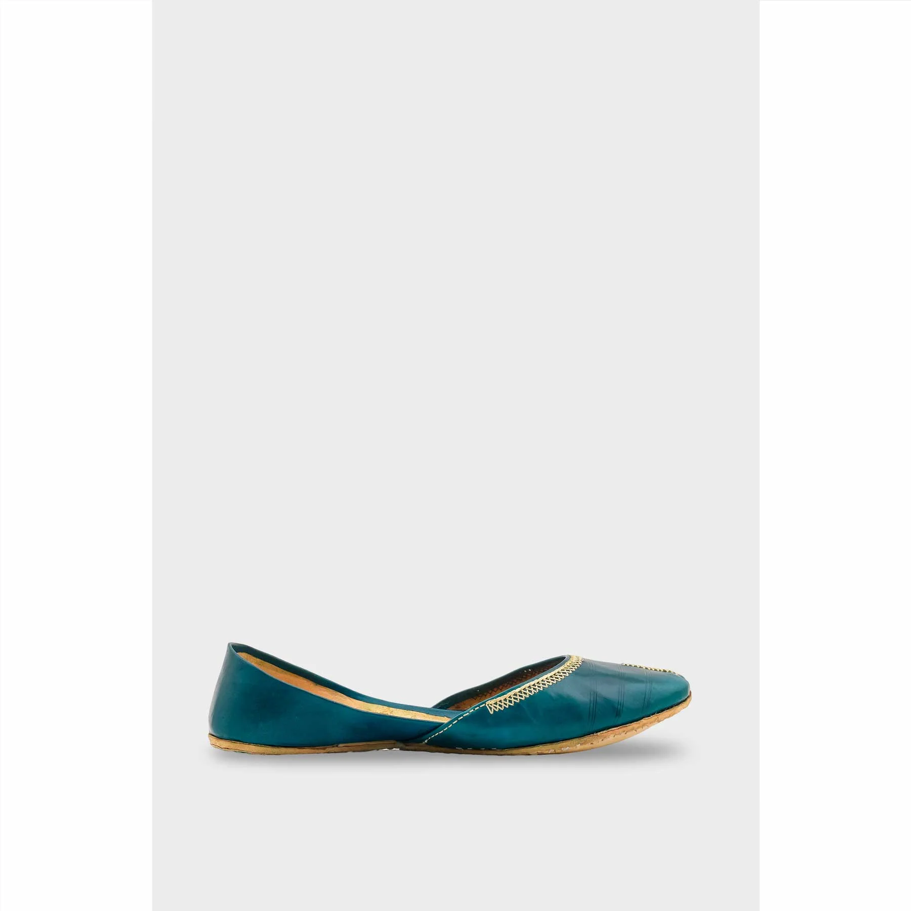 Seagreen Leather Khussa For Women EC8712 - Image 2