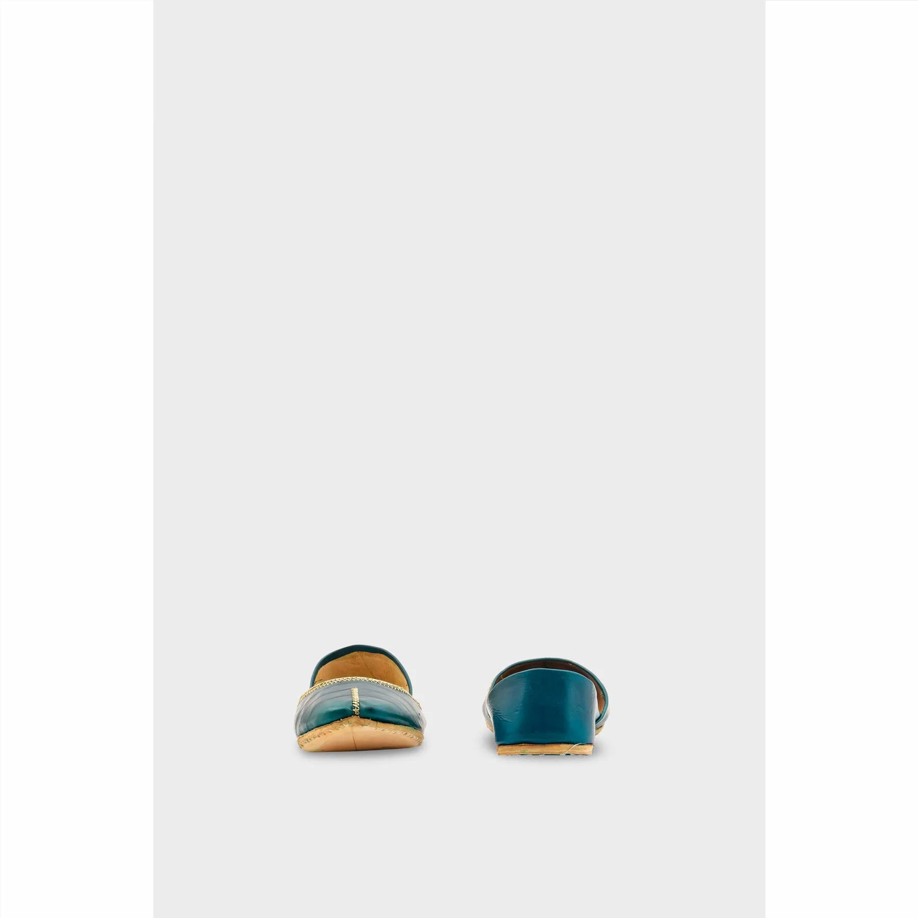 Seagreen Leather Khussa For Women EC8712 - Image 4