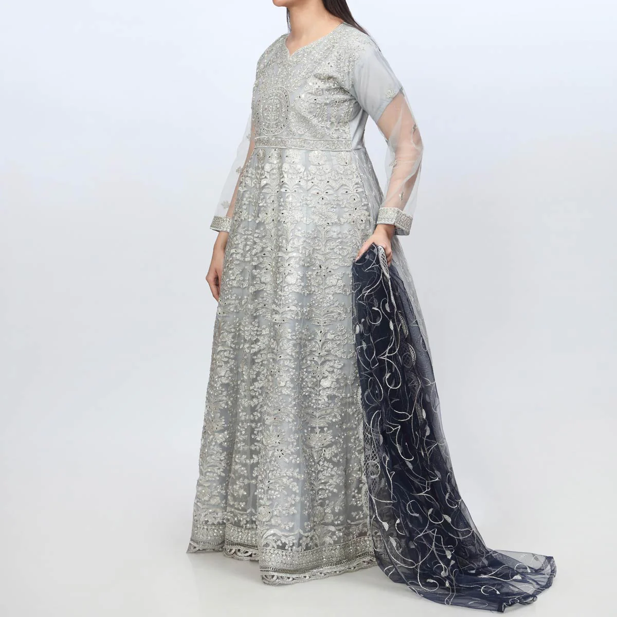 3PC- Embellished Net Suit PF3044 - Image 2