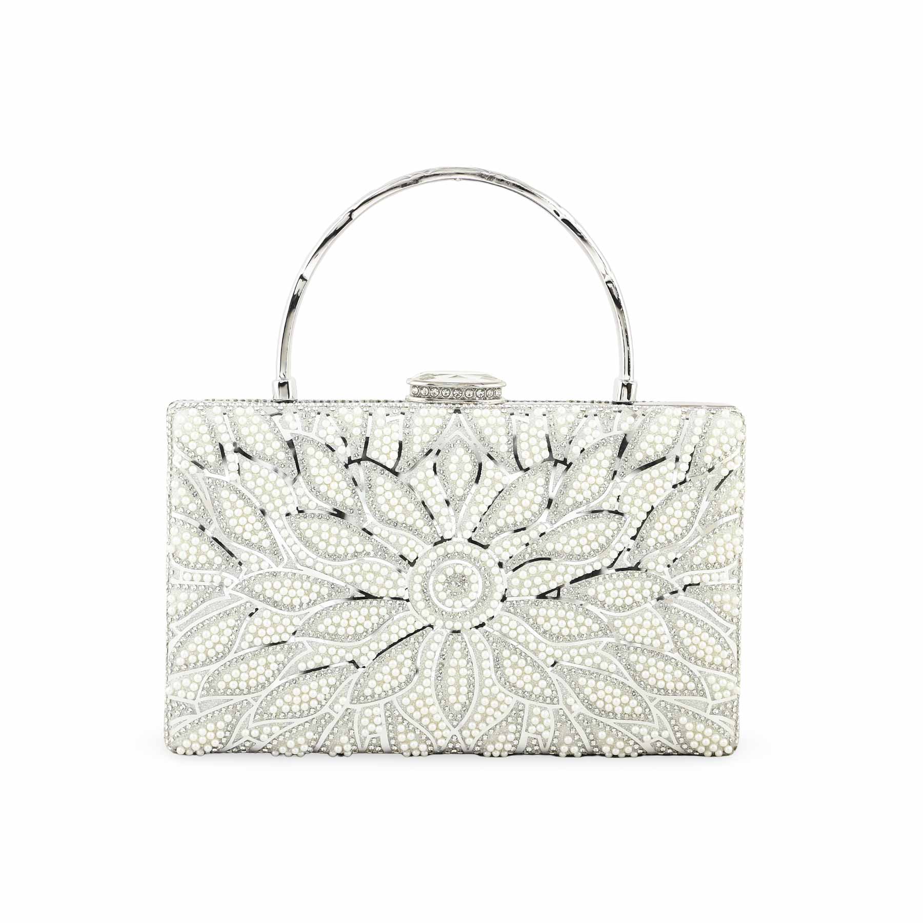 Silver Bridal Clutch p24257 - Image 2