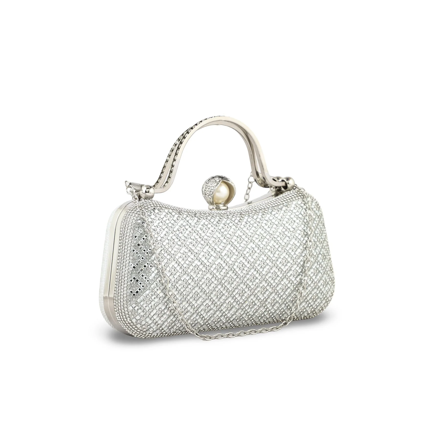 Silver Bridal Clutch p24263 - Image 3
