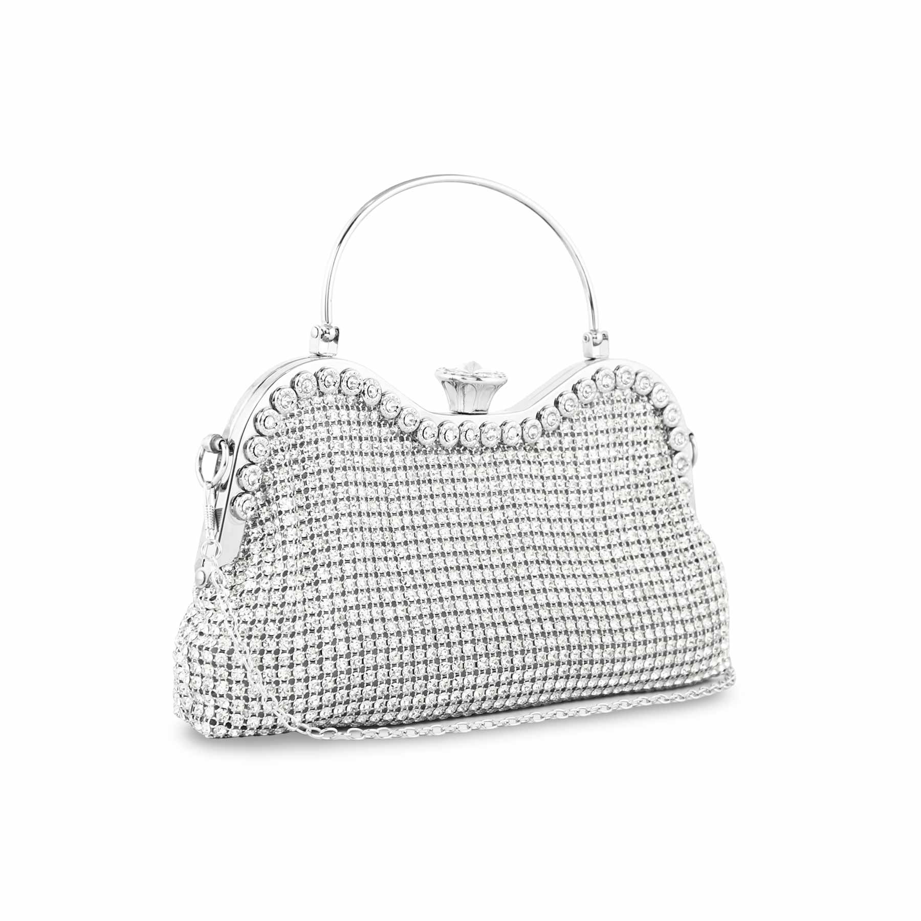 Silver Bridal Clutch P24295 - Image 3