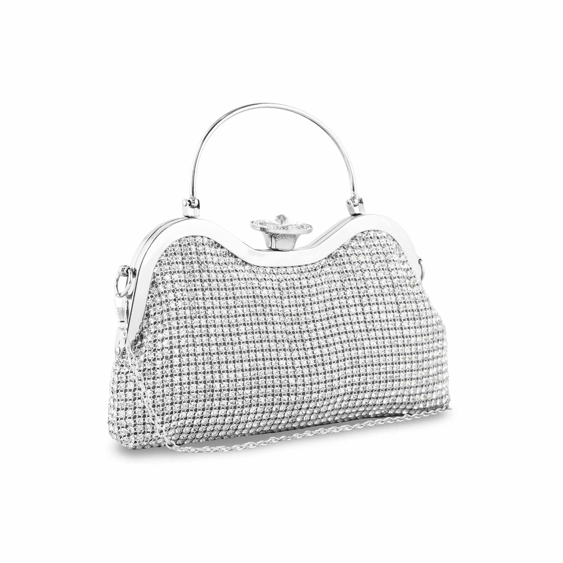 Silver Bridal Clutch P24297 - Image 3