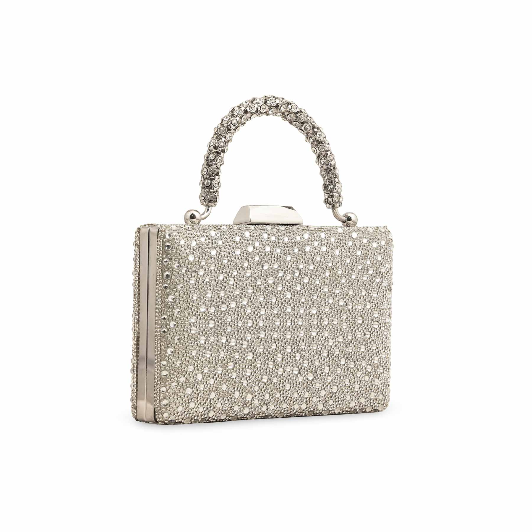 Silver Bridal Clutch P24342 - Image 3
