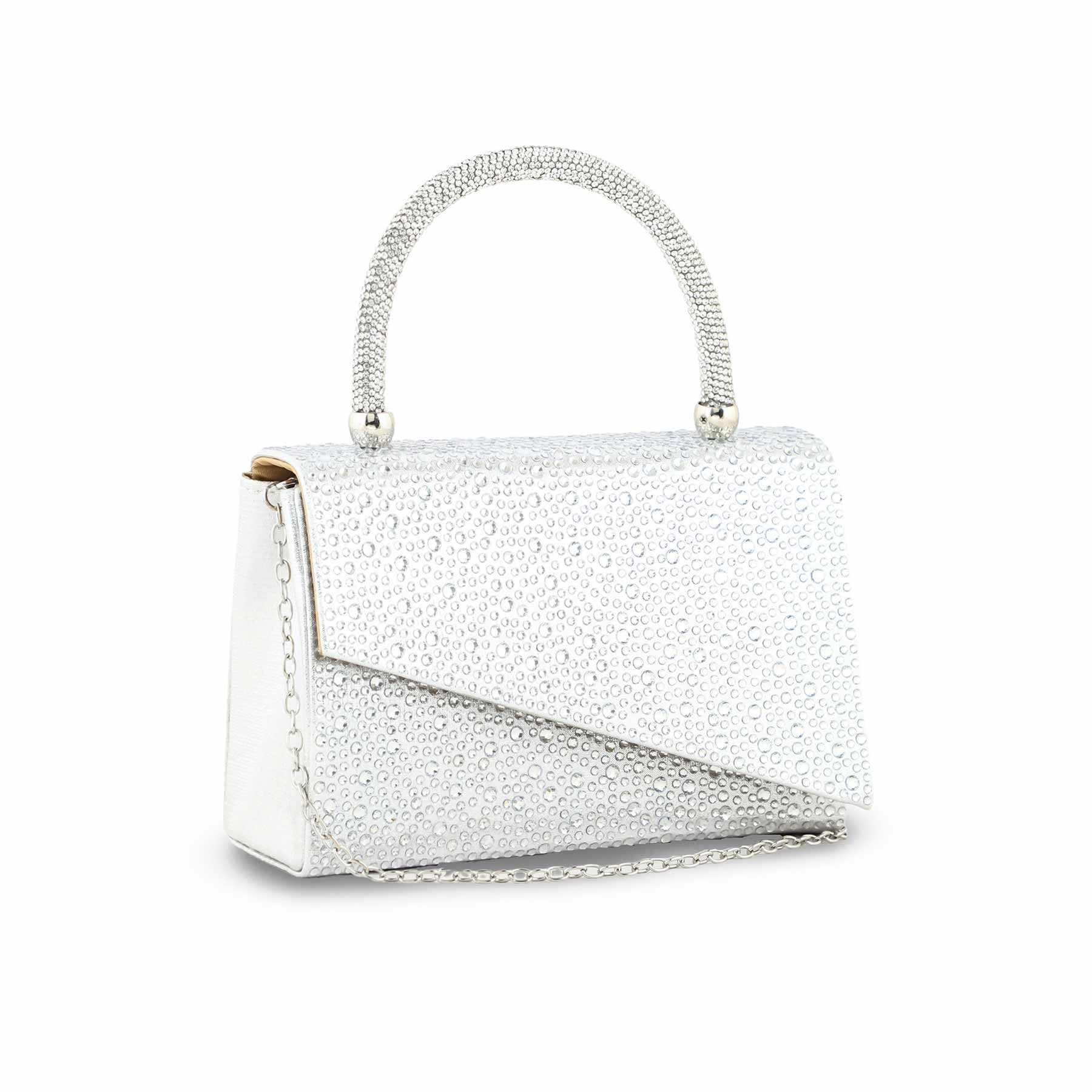 Silver Bridal Clutch P24369 - Image 3