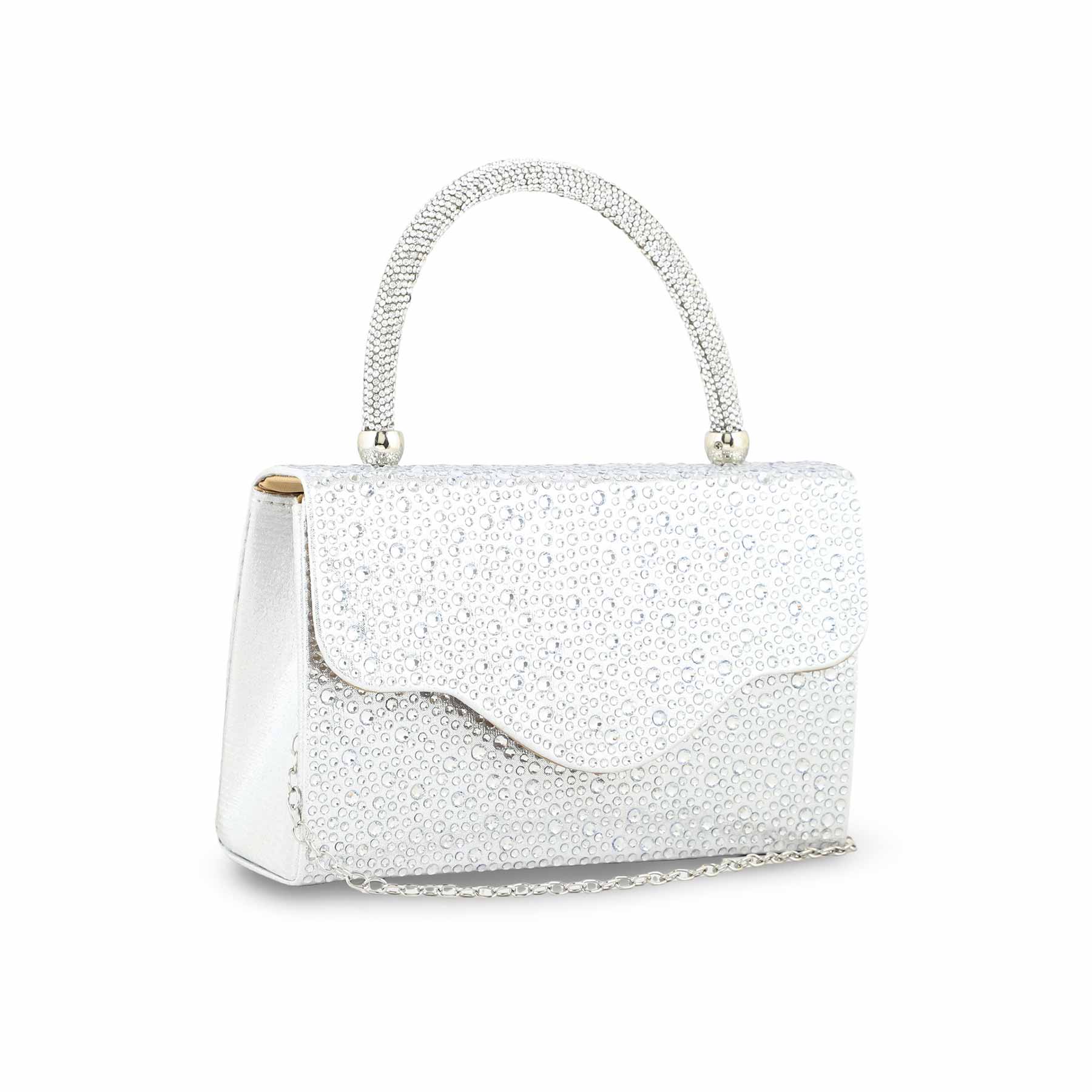 Silver Bridal Clutch P24371 - Image 3