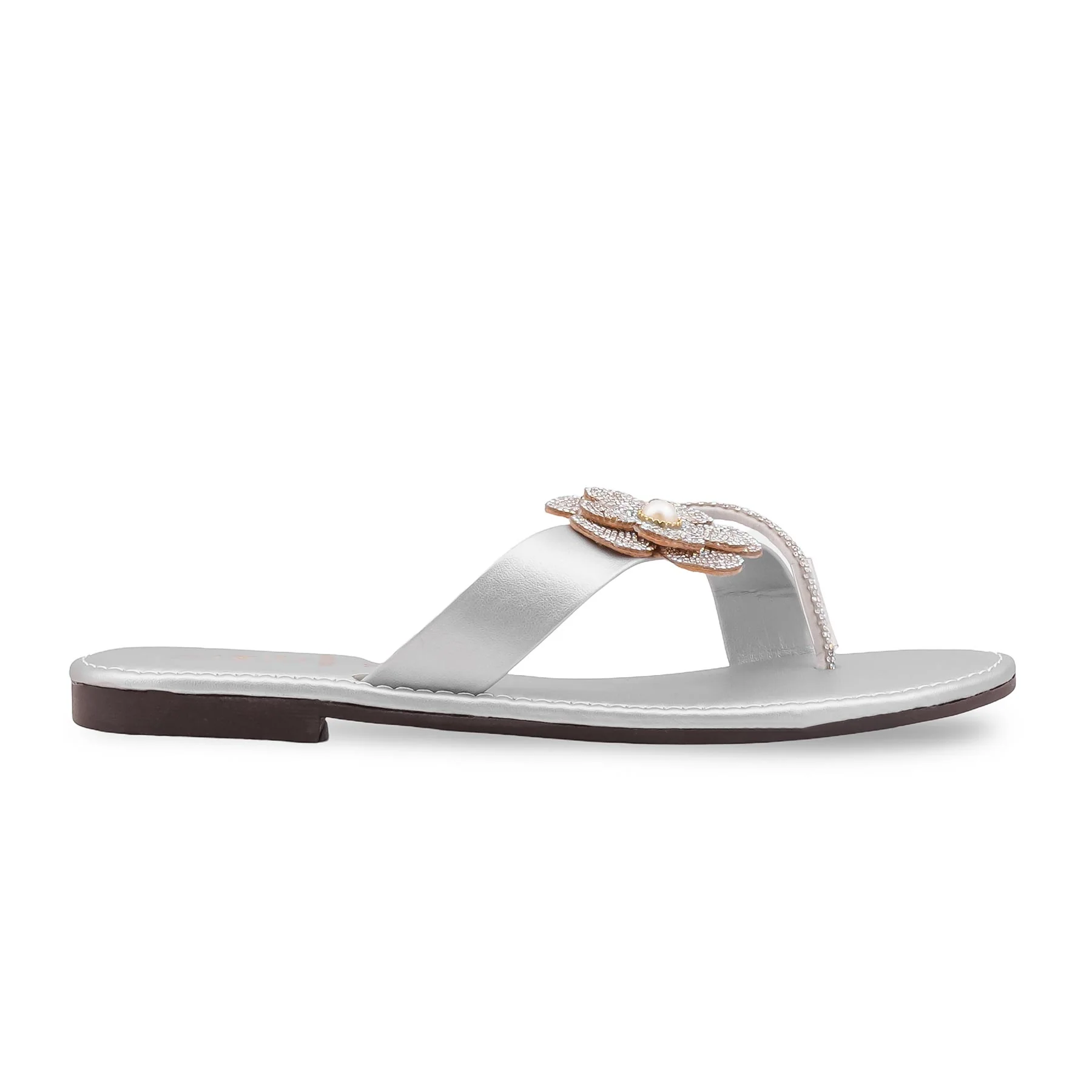 Silver Casual Chappal For Women CL2208 - Image 2