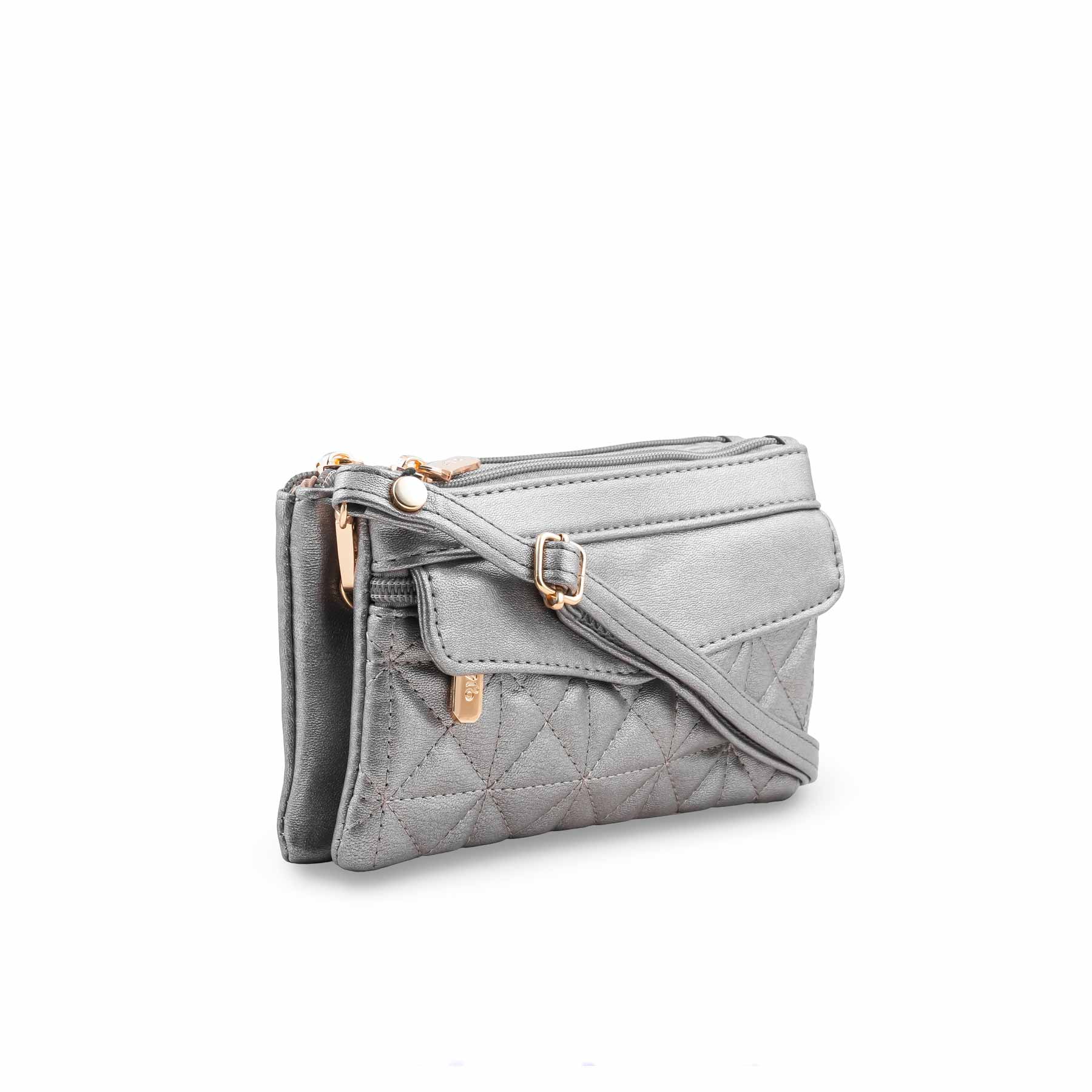 Silver Casual Pouch For Ladies P97681 - Image 3