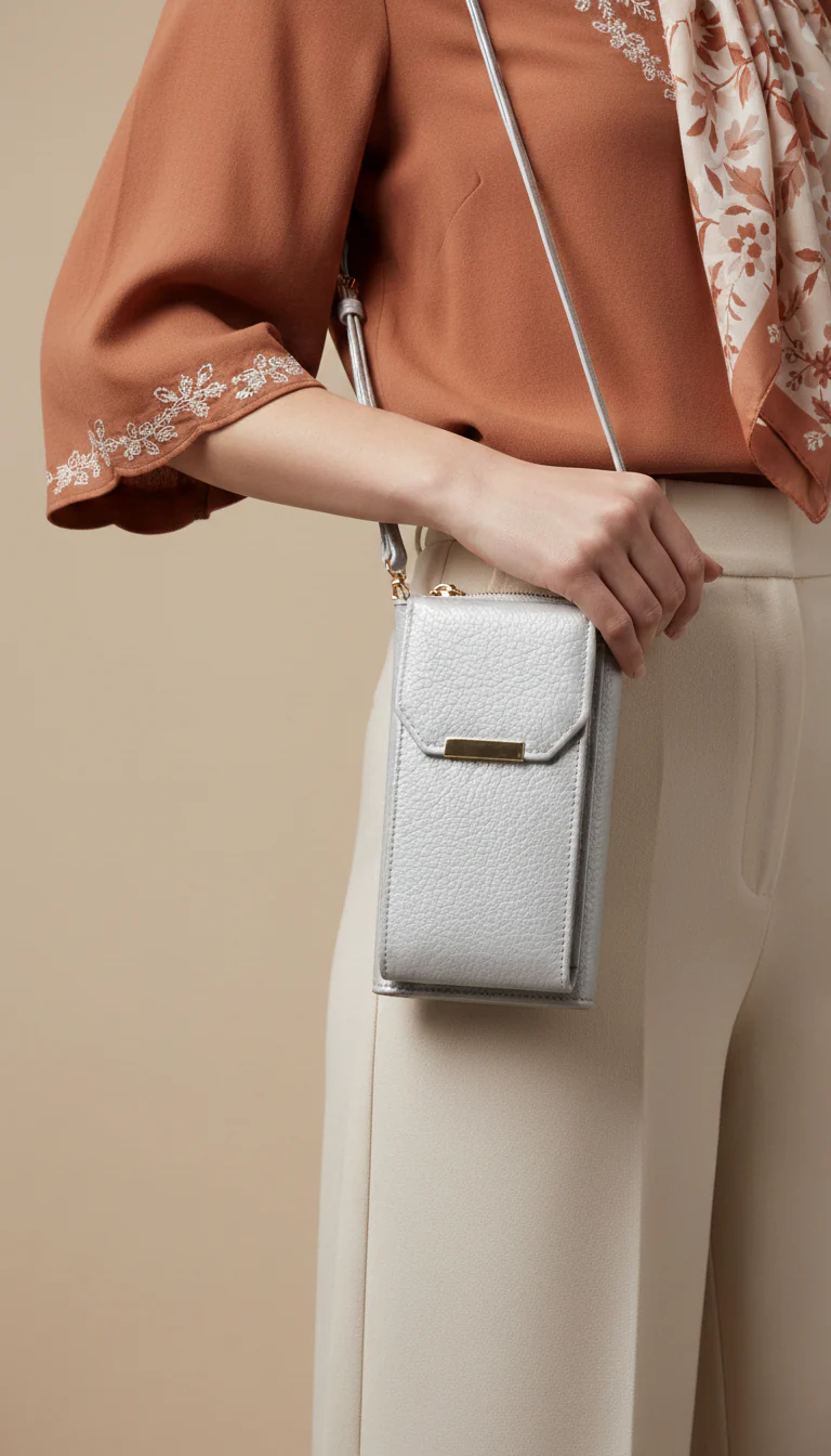 Silver Casual Pouch For Ladies P97700