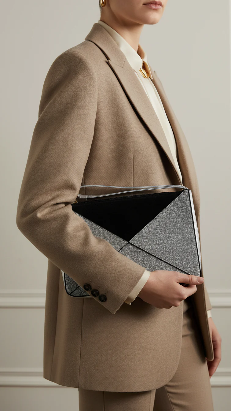 Silver Casual Shoulder Bag For Women P55687