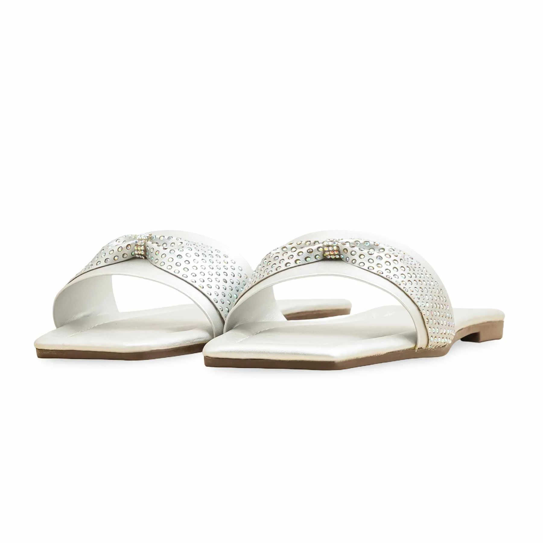Silver Casual Slipper For Ladies CL2106 - Image 3
