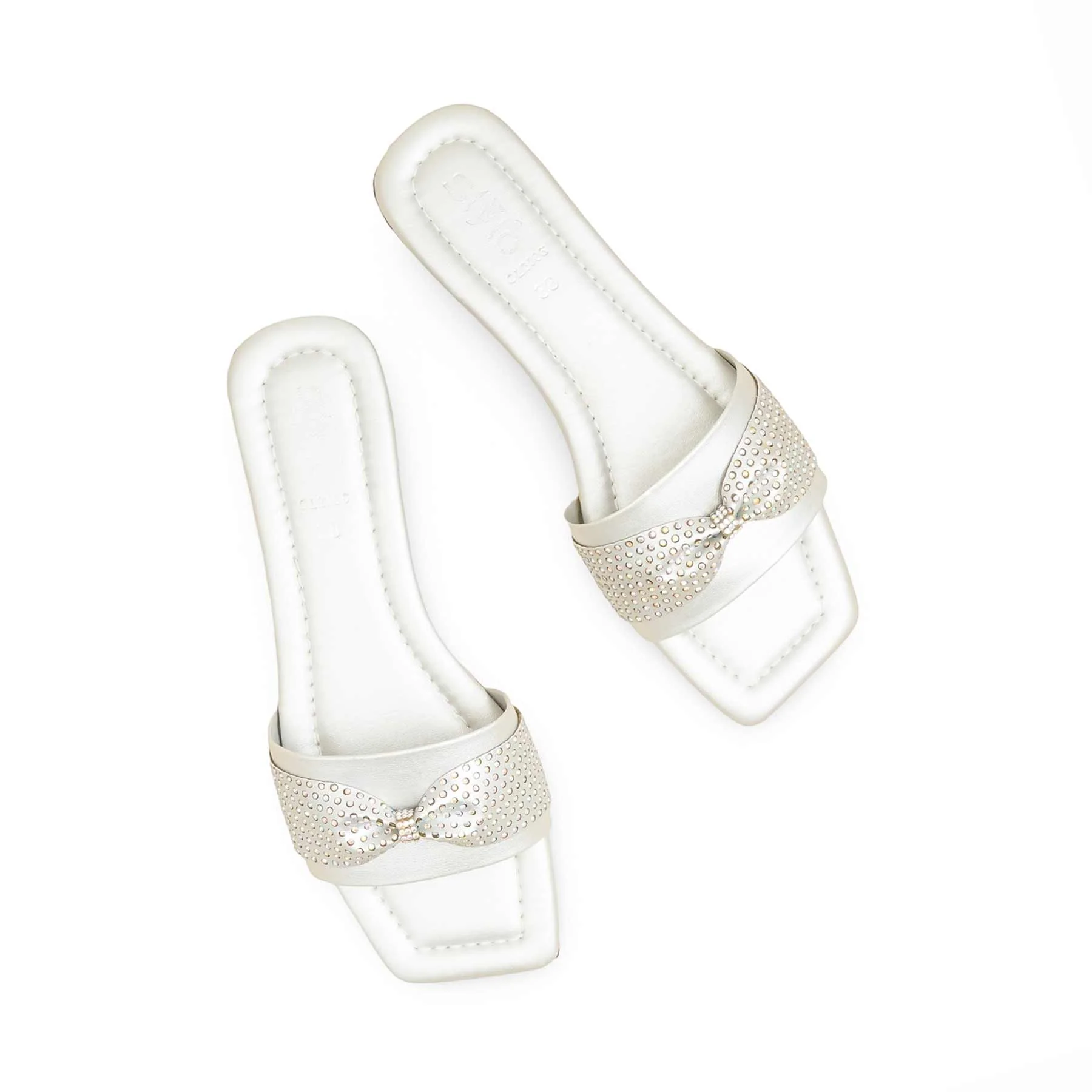 Silver Casual Slipper For Ladies CL2106 - Image 5