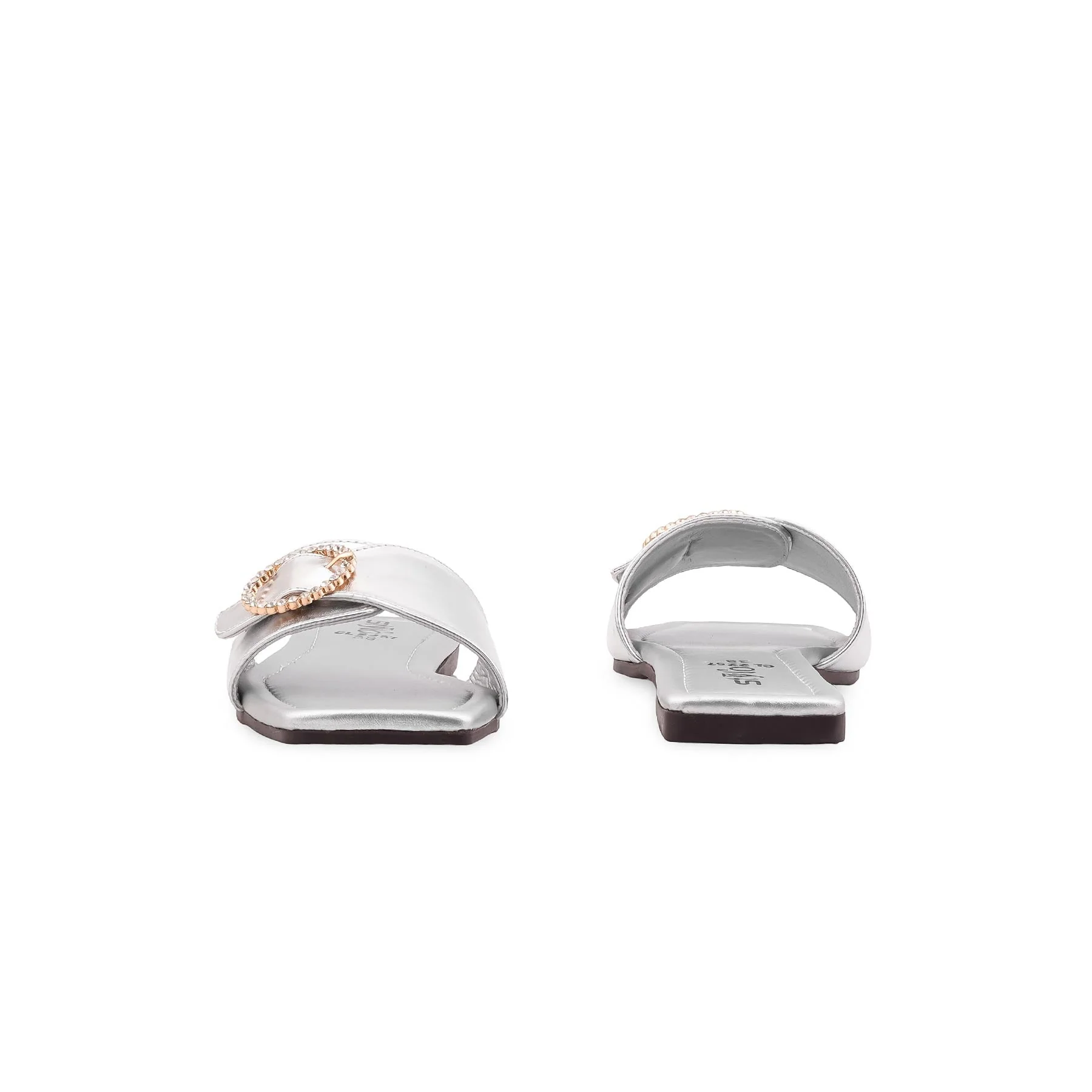 Silver Casual Slipper For Ladies CL2257 - Image 5