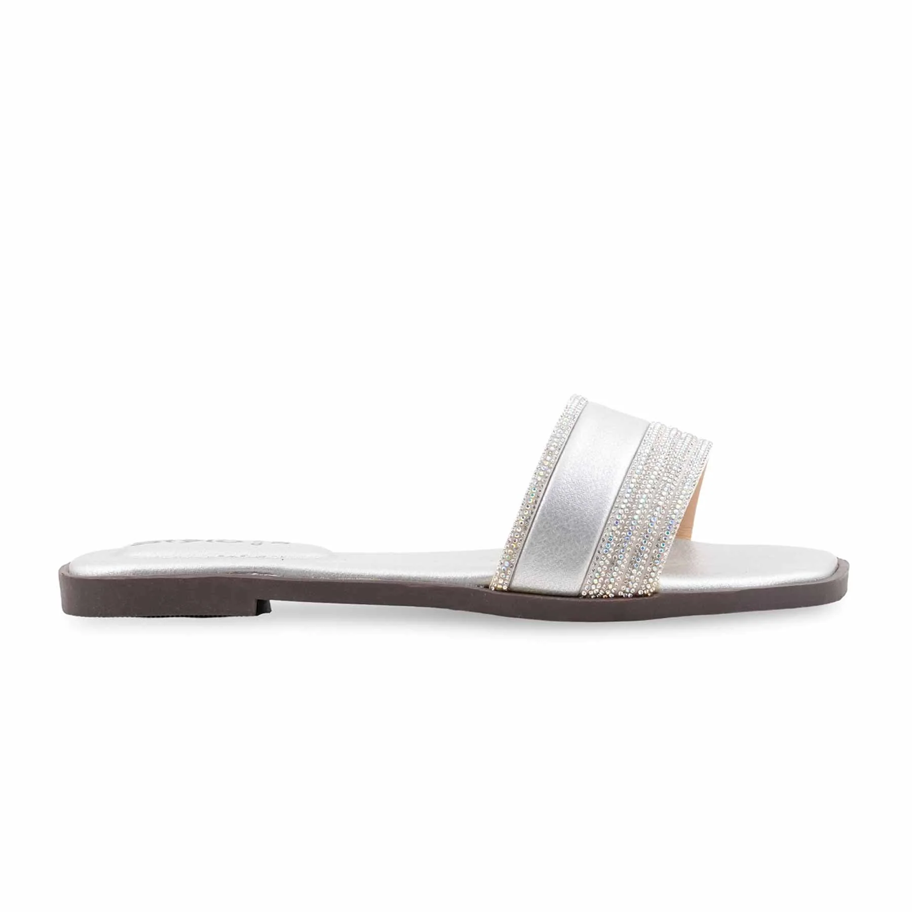 Silver Casual Slipper For Women CL2169 - Image 2