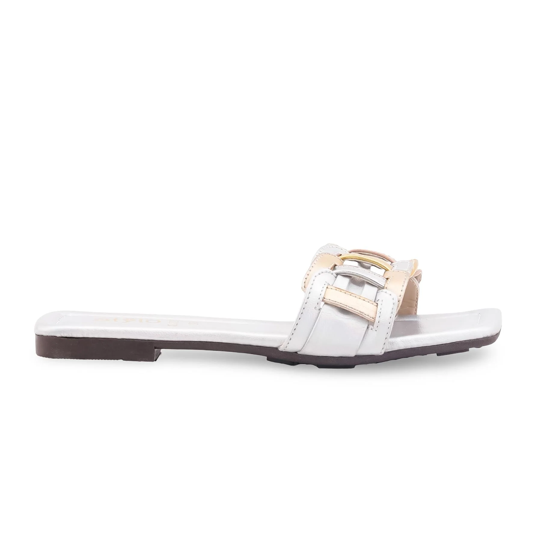 Silver Casual Slipper For Women CL2271 - Image 2
