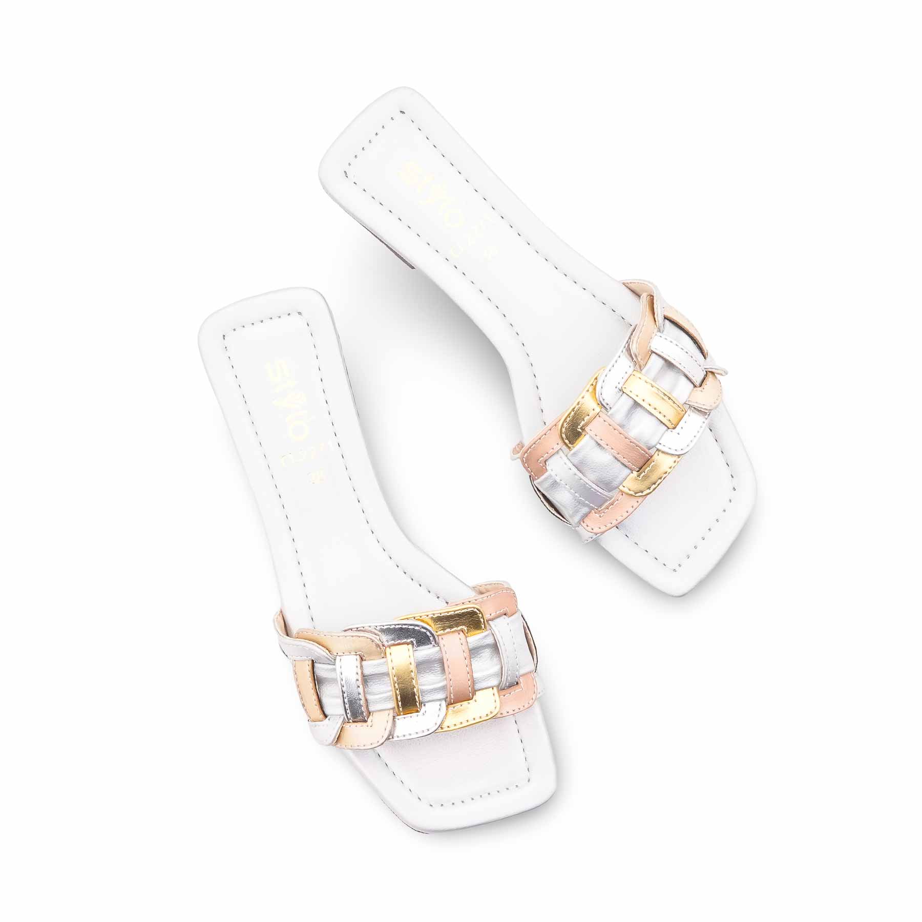 Silver Casual Slipper For Women CL2271 - Image 5