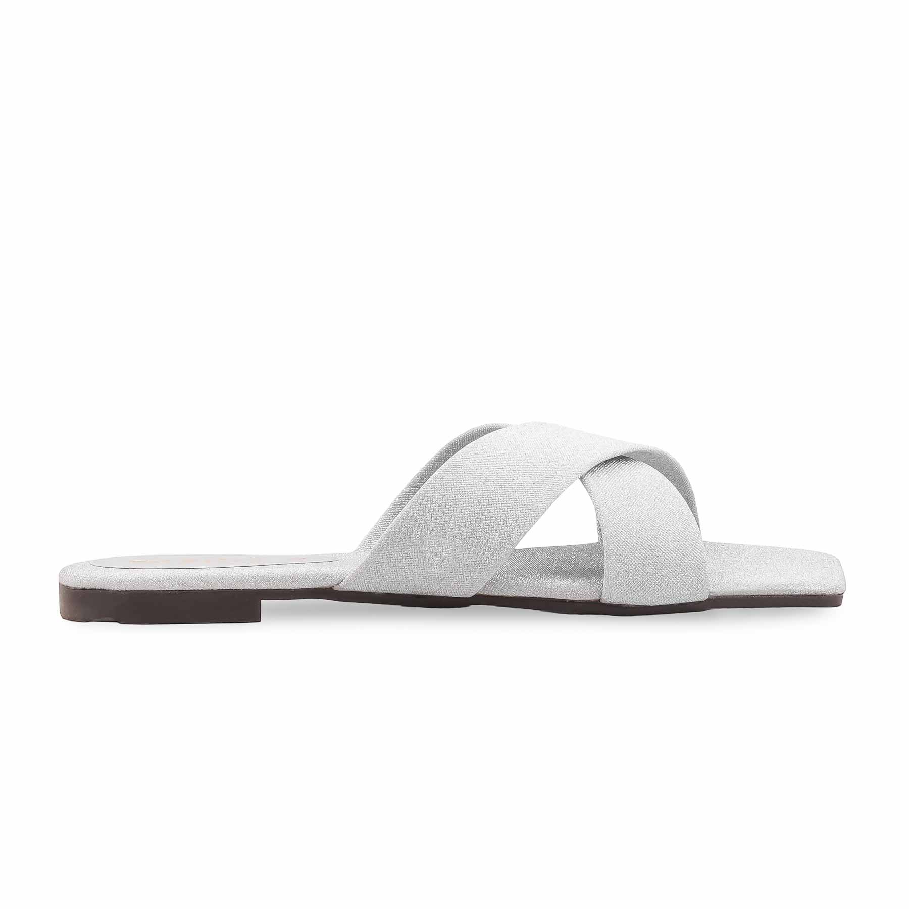 Silver Casual Slipper For Women CL2277 - Image 2