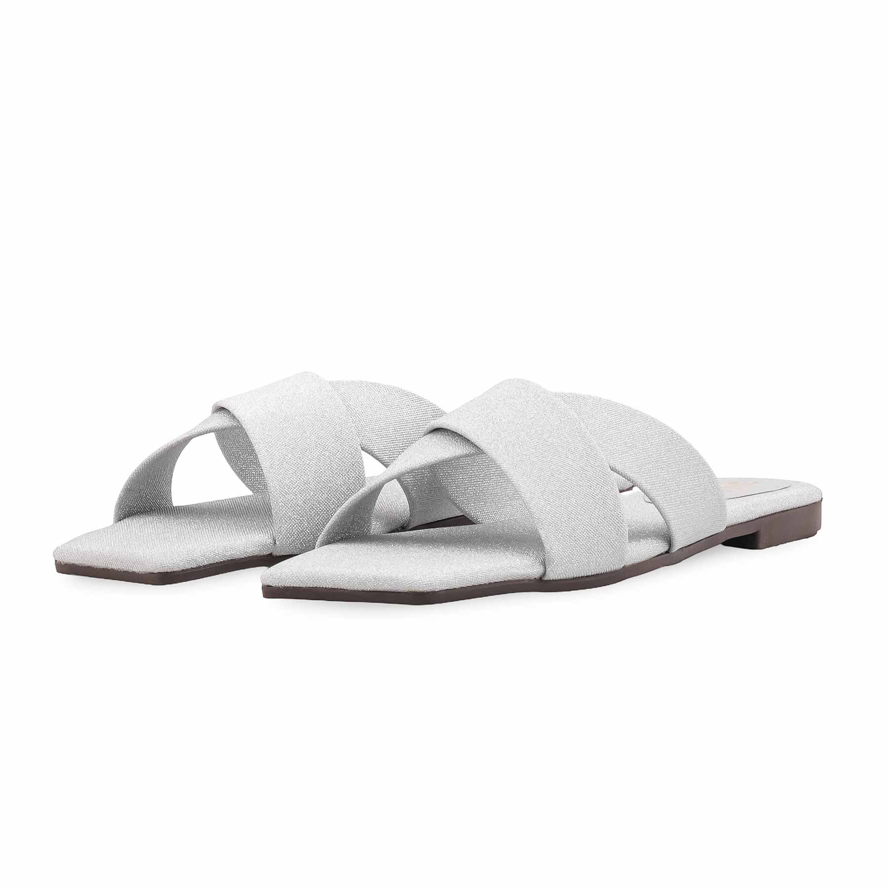 Silver Casual Slipper For Women CL2277 - Image 3