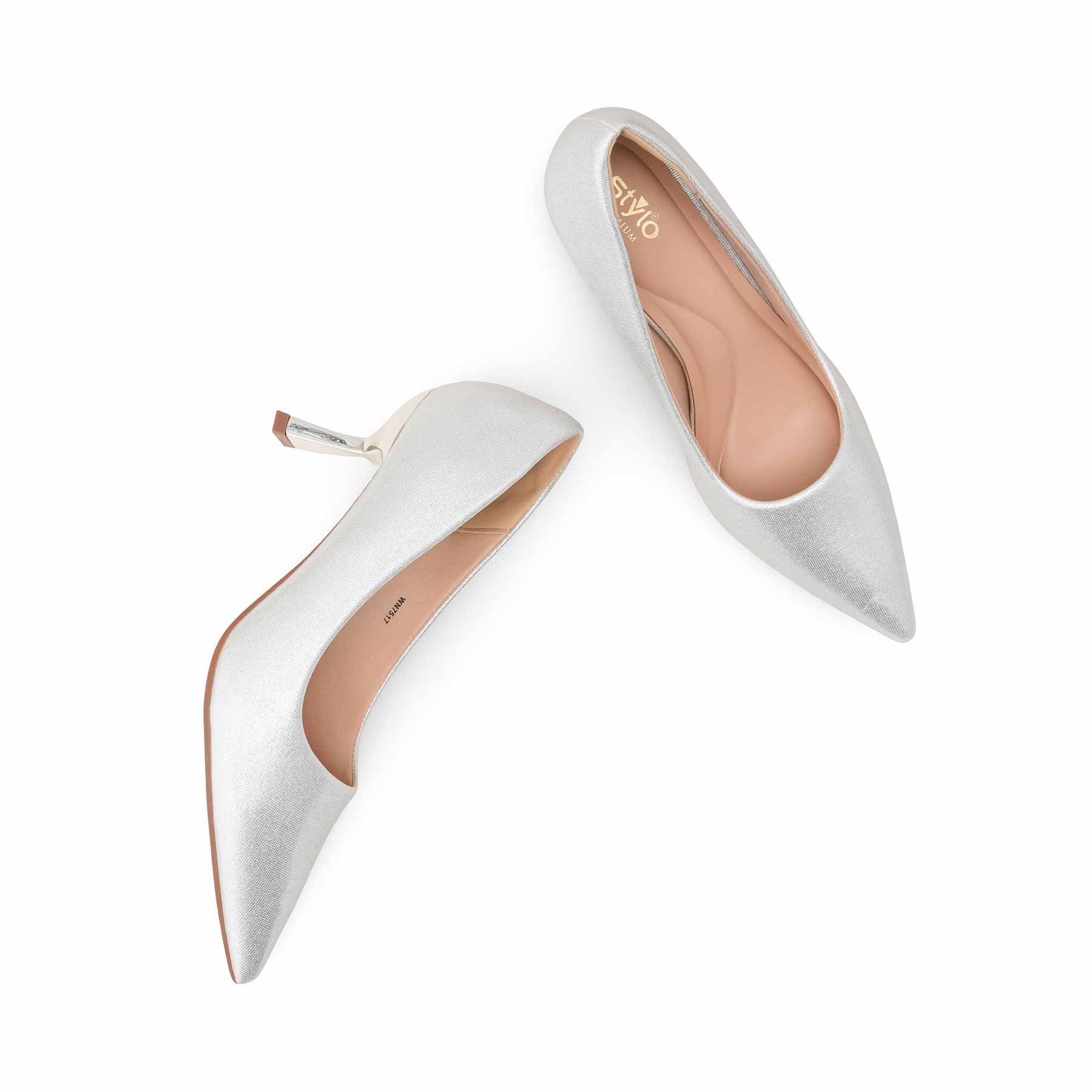 Silver Court Shoes For Ladies WN7517 - Image 5