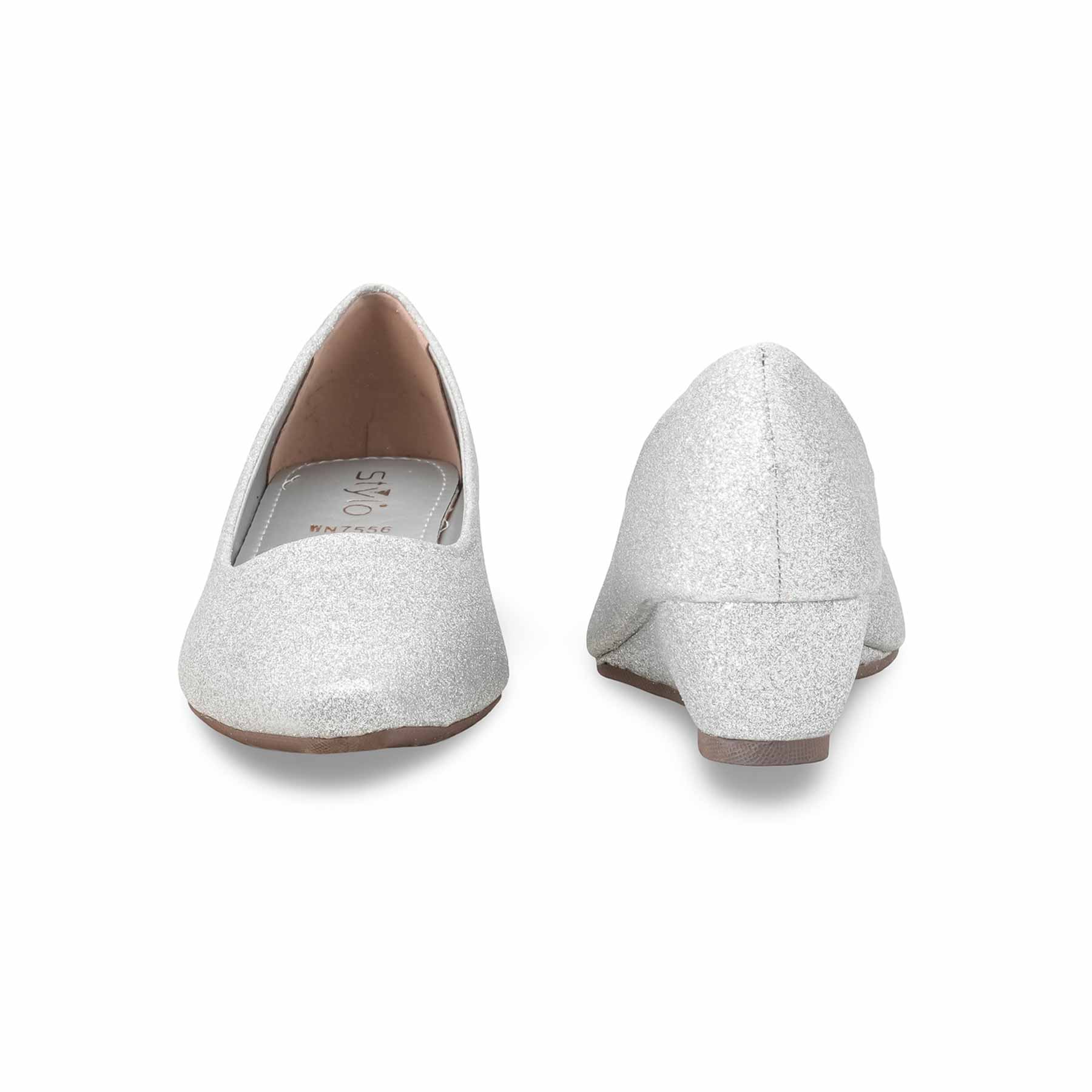 Silver Court Shoes For Women WN7556 - Image 5