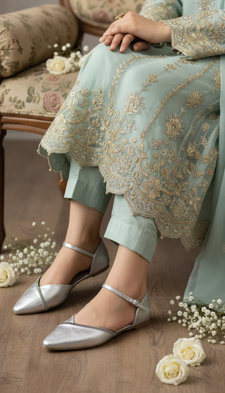 Silver Court Shoes WN7420