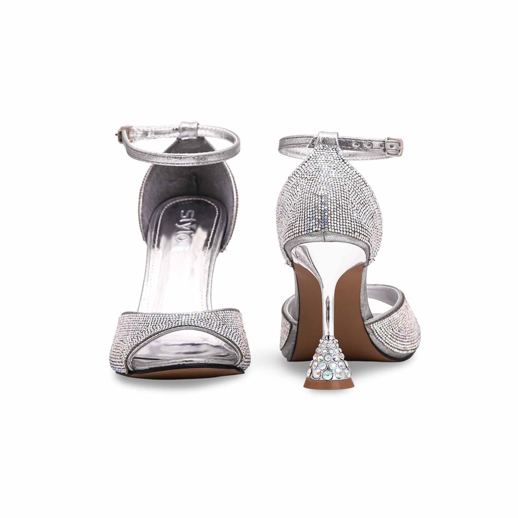 Silver Fancy Bridal Sandal FN5885 - Image 4