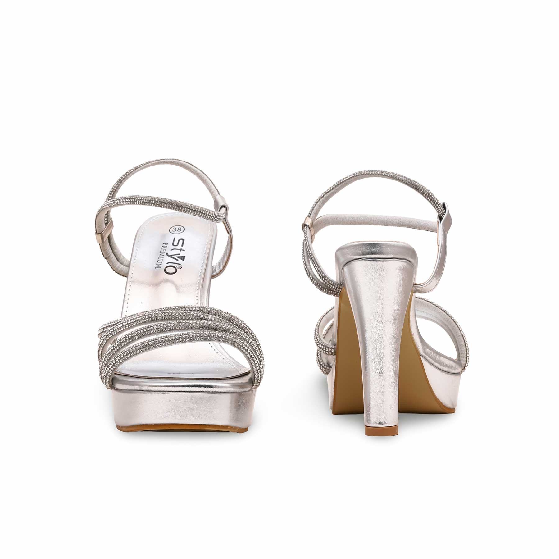 Silver Fancy Bridal Sandal FN5947 - Image 4