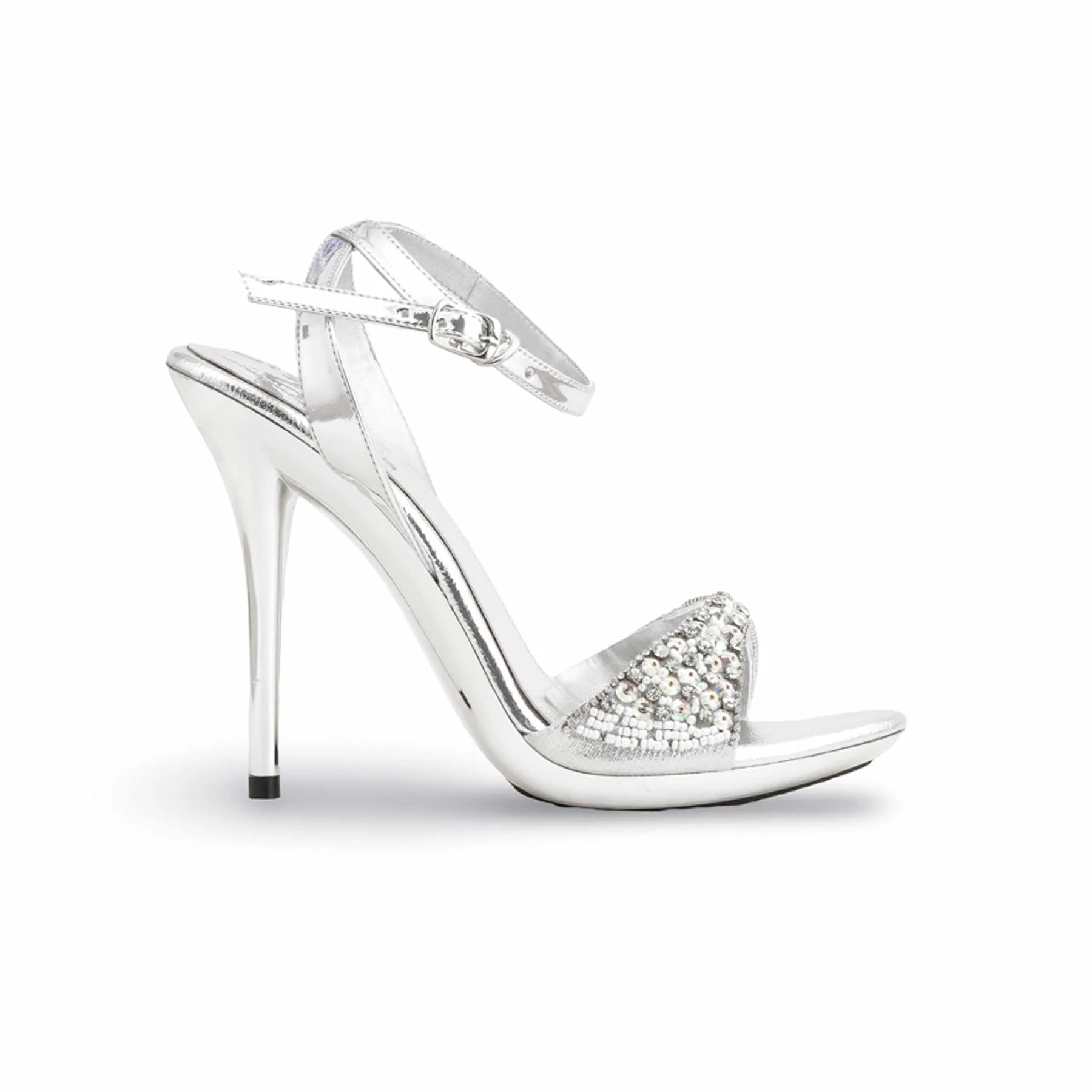 Silver Fancy Bridal Sandal FN6019 - Image 2