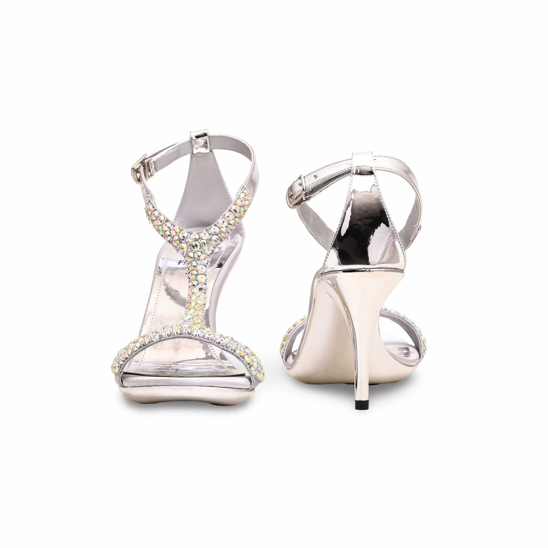 Silver Fancy Bridal Sandal FN6023 - Image 4
