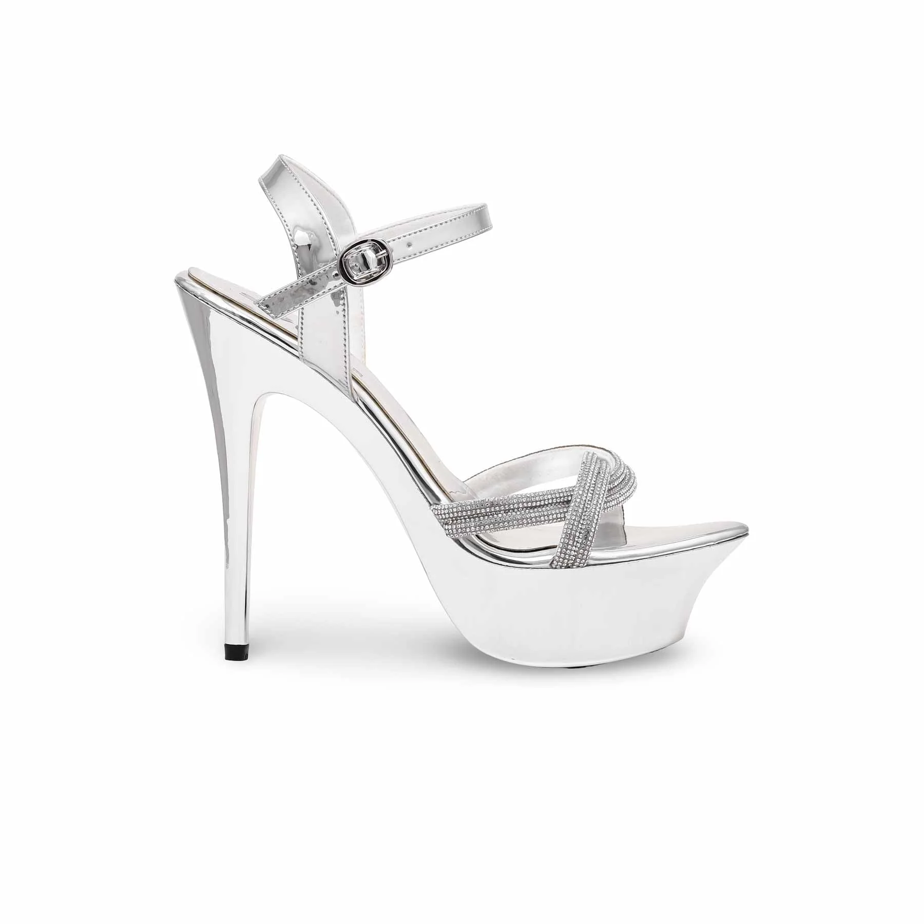 Silver Fancy Bridal Sandal FN6058 - Image 2